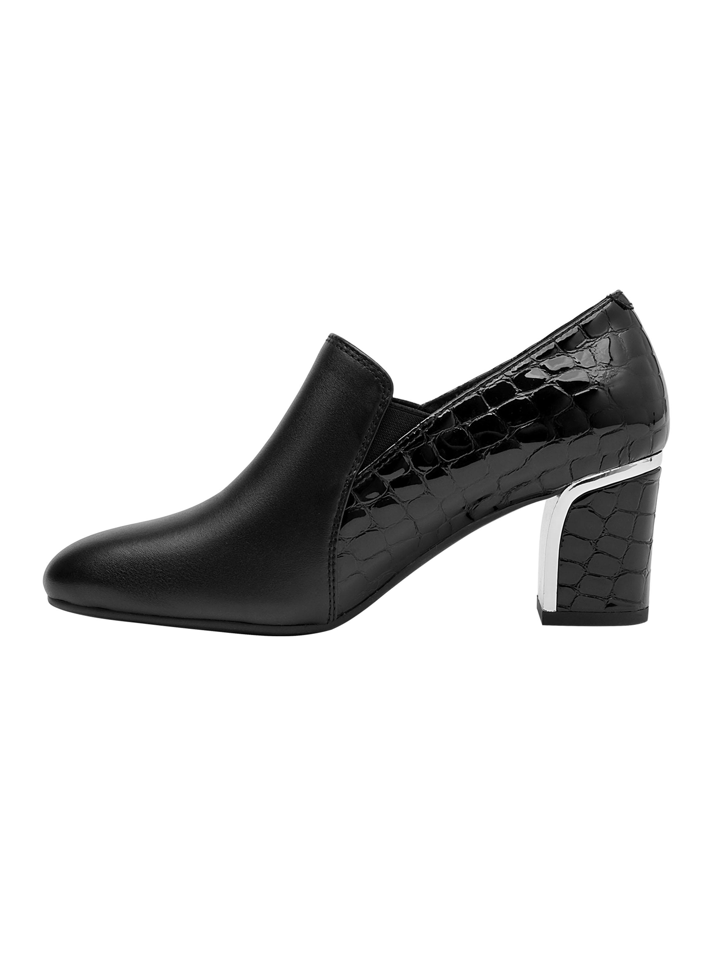 Zapato Casual Mujer Texturizado Cuero y Taco Cuadrado-3