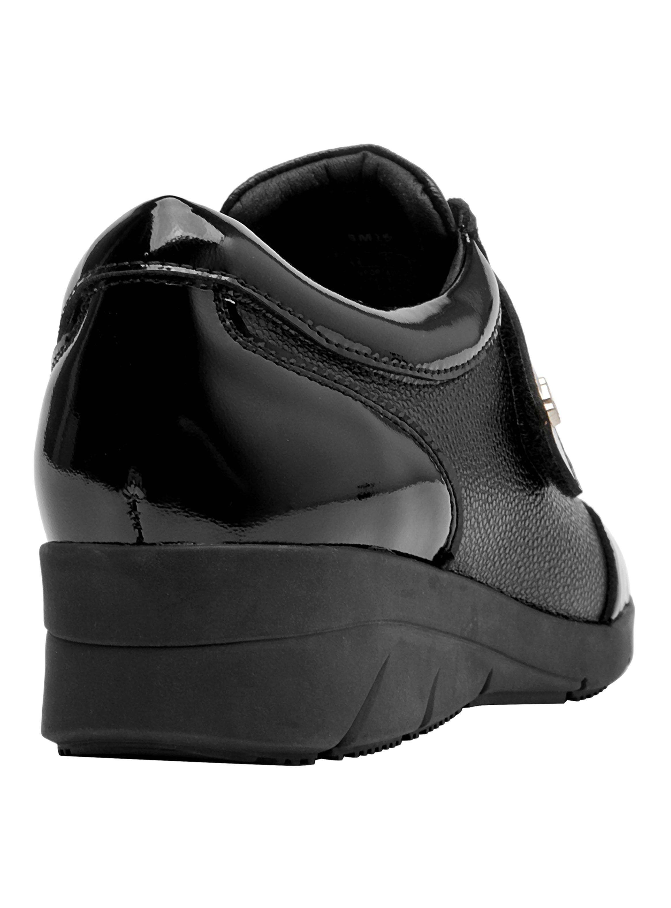 Zapato Casual Cuero  Velcro y Detalle en Charol Mujer-4