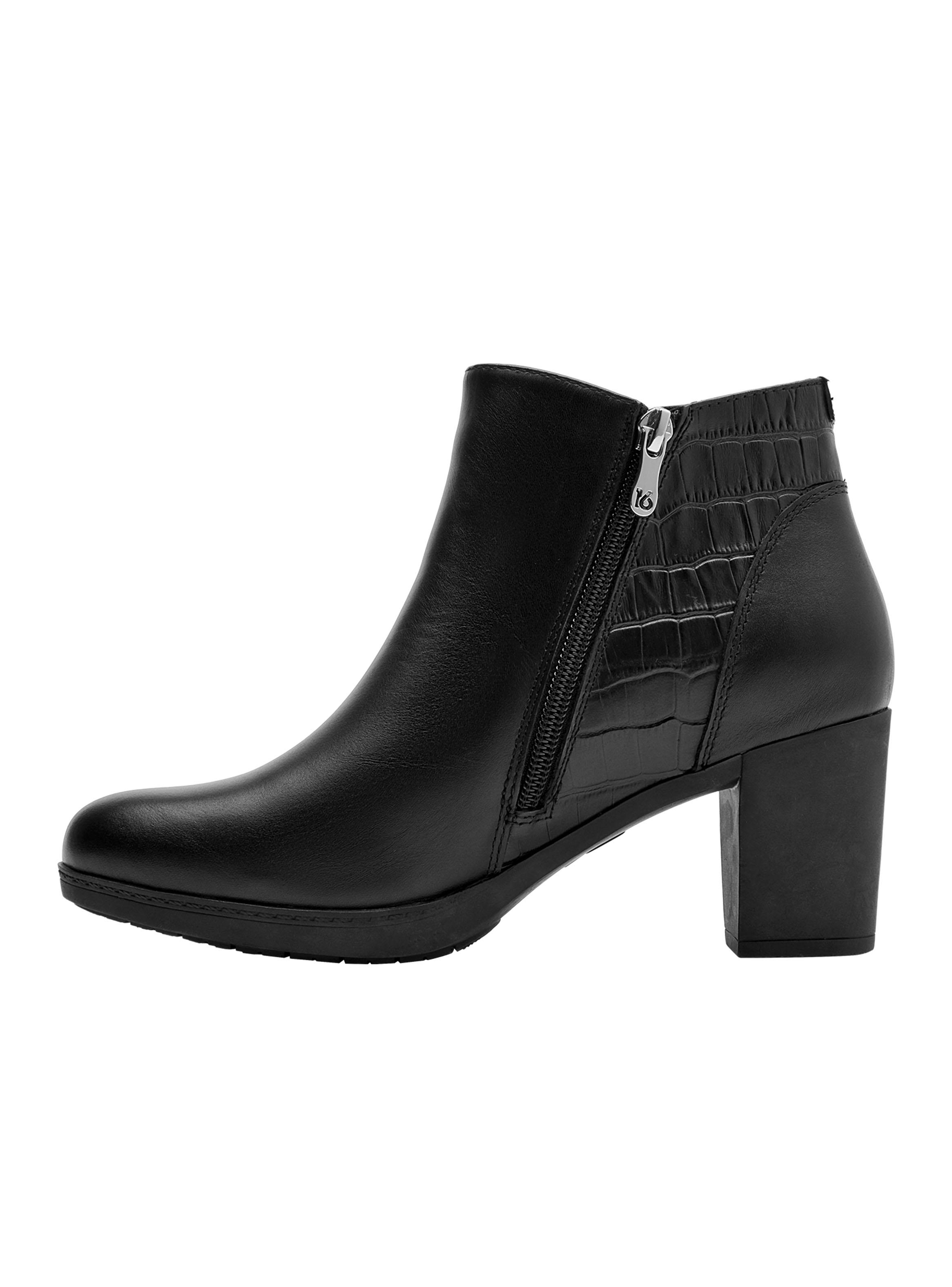 Botín Taco Alto Textura Croco Mujer-2