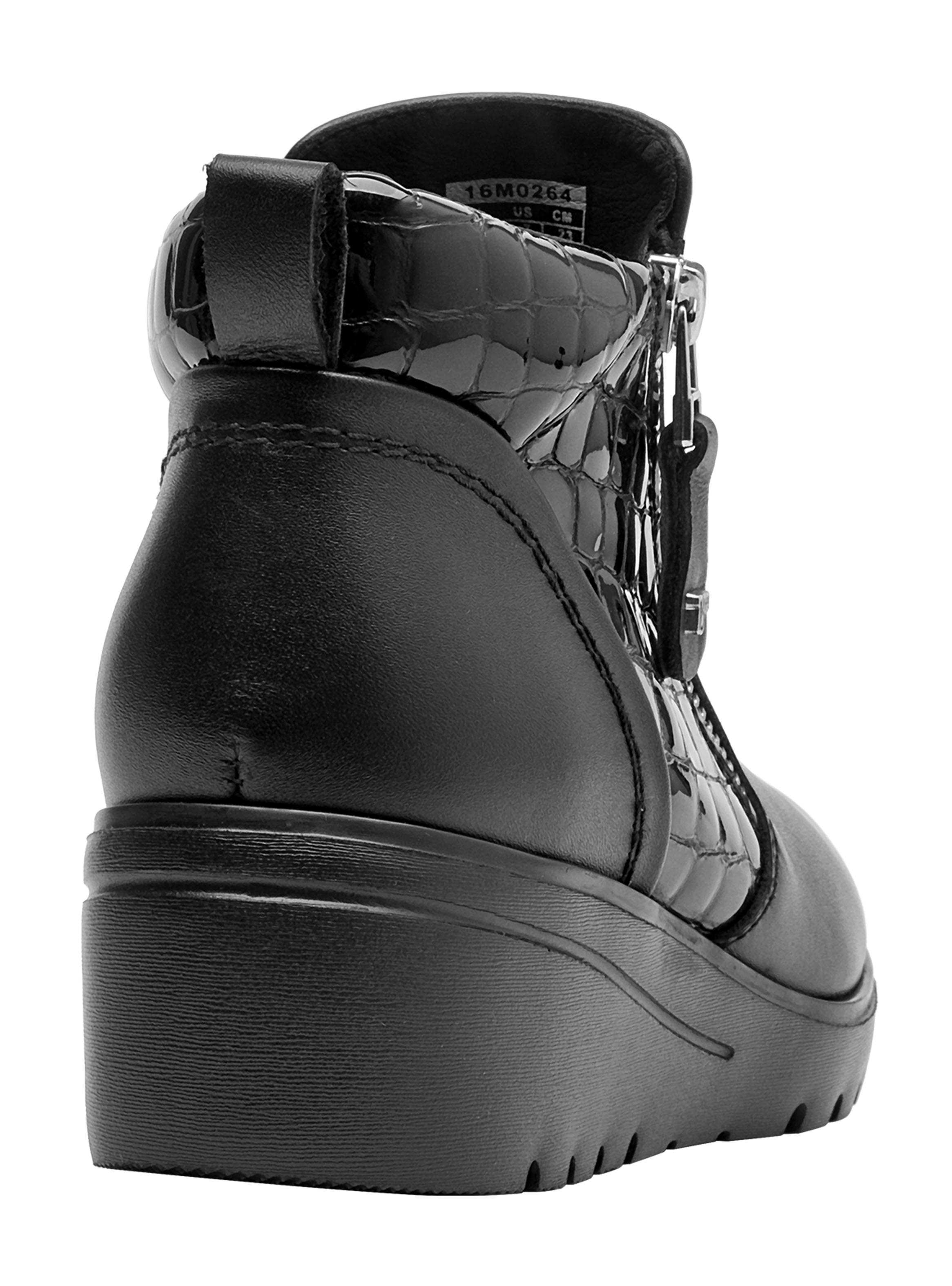 Botín Cierre al Costado de Cuero Taco Chino Mujer-4