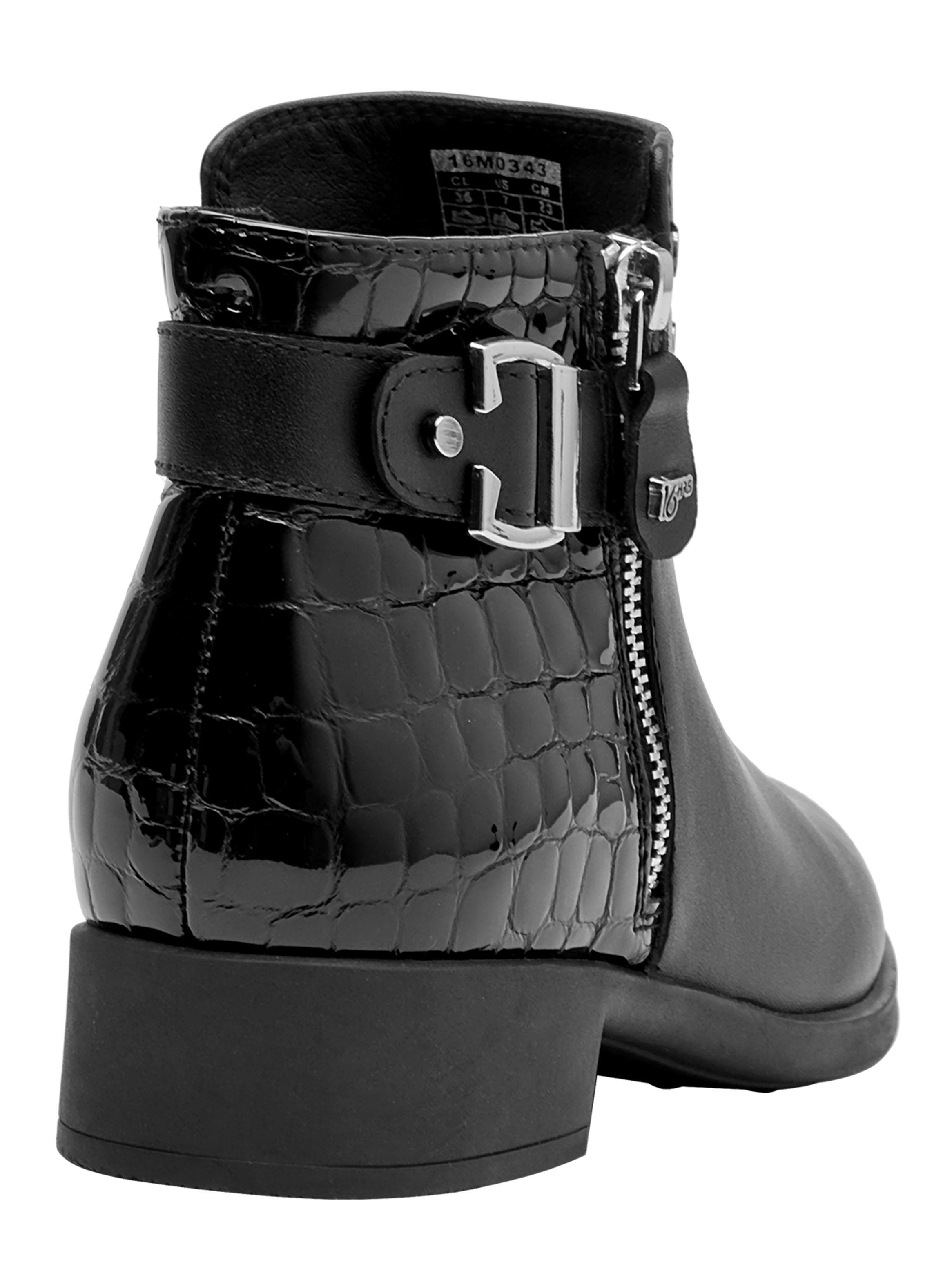 Botín Multi Texturas y Cierre Cuero Mujer-4