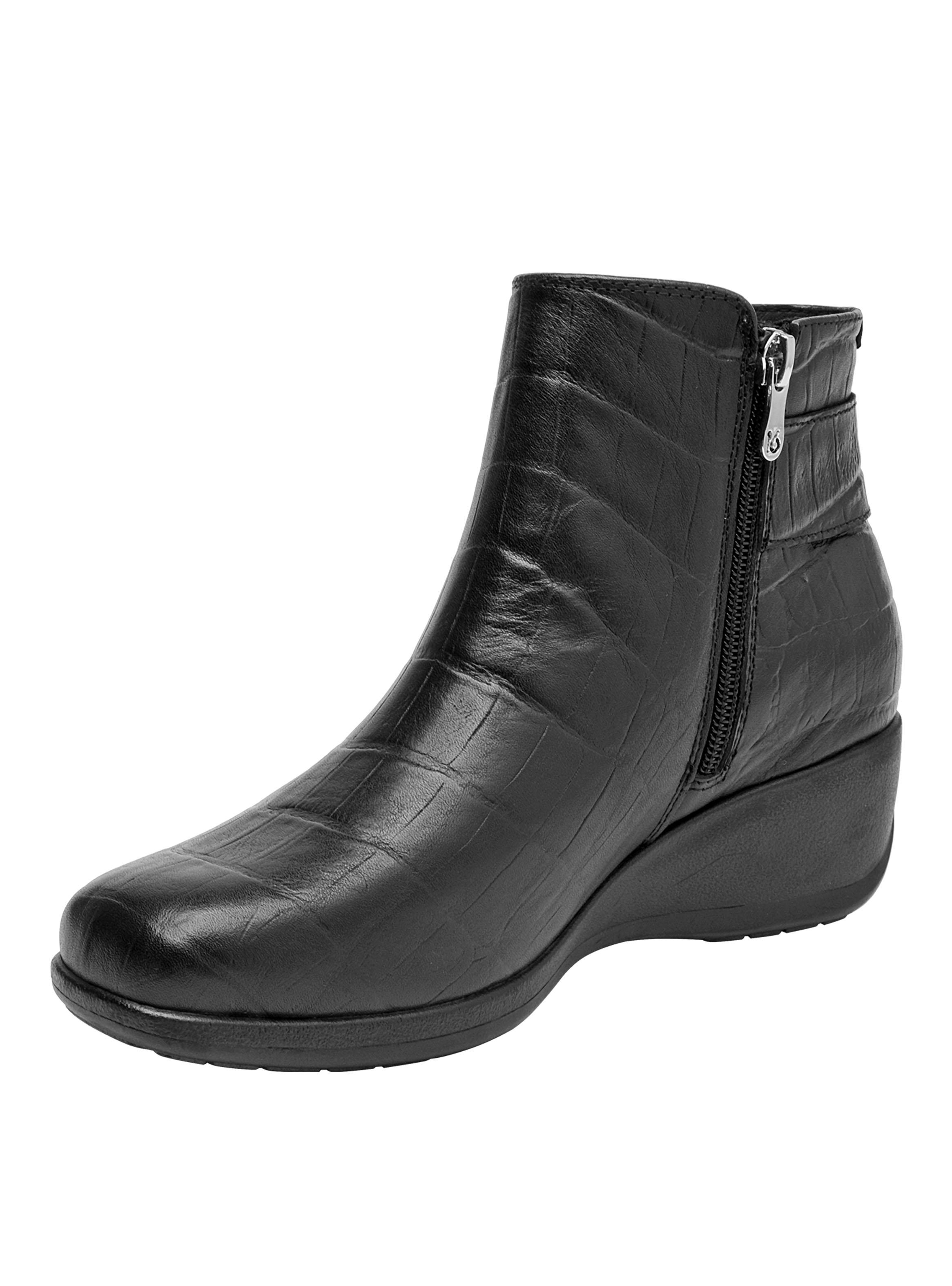 Botín Texturado Cuero Mujer Taco Chino-3