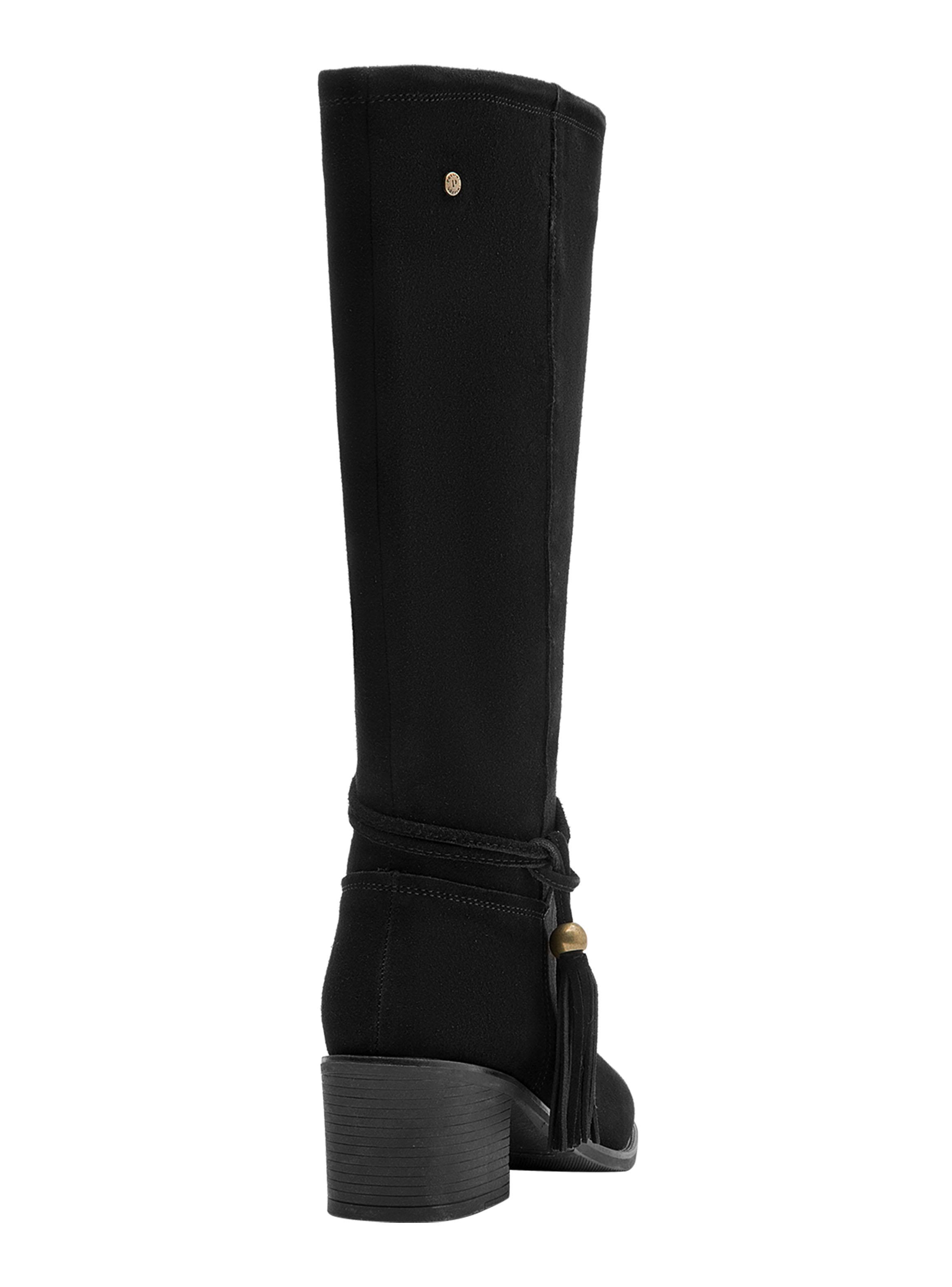 Bota Mujer Larga de Cuero y Taco Cuadrado-4