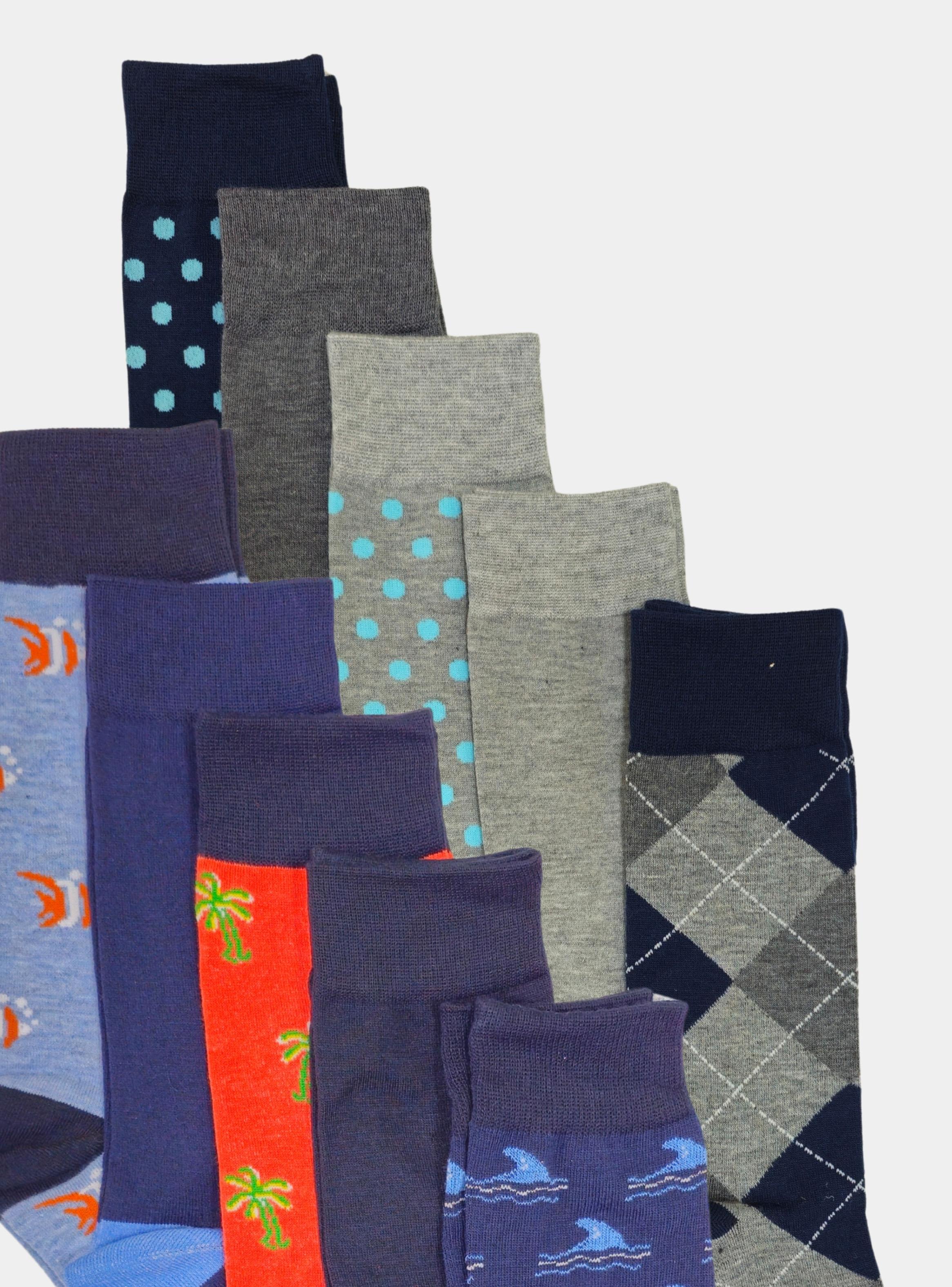 Pack 10 Calcetines Largos con Patrones-1