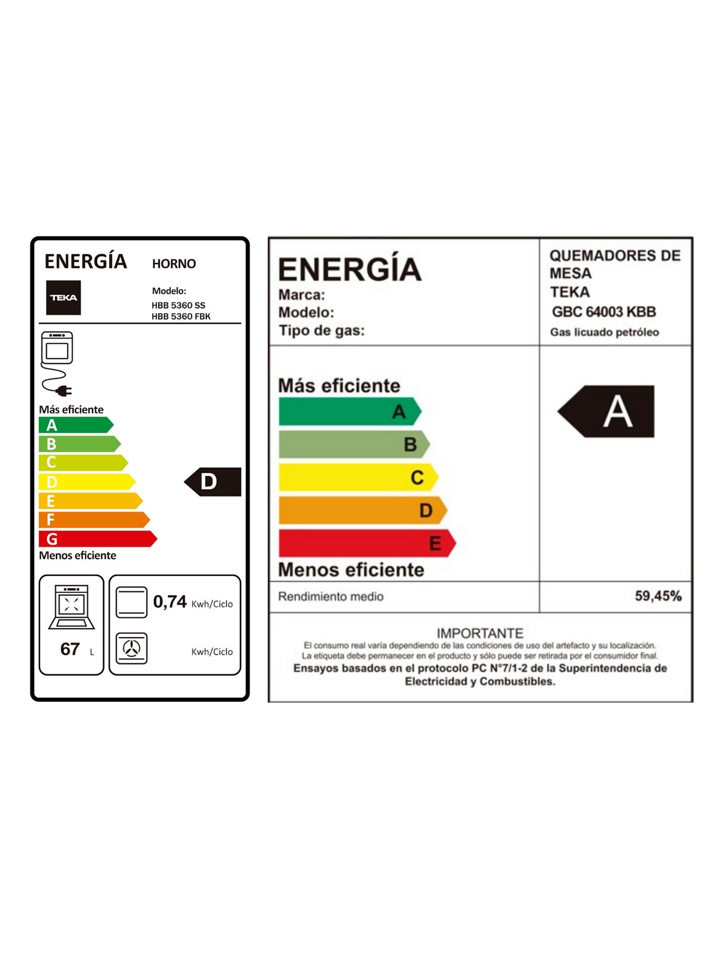 Kit Empotrable Horno HBB5360SS + Encimera a Gas GBC64003KBB + Campana TL6310 Inox-5
