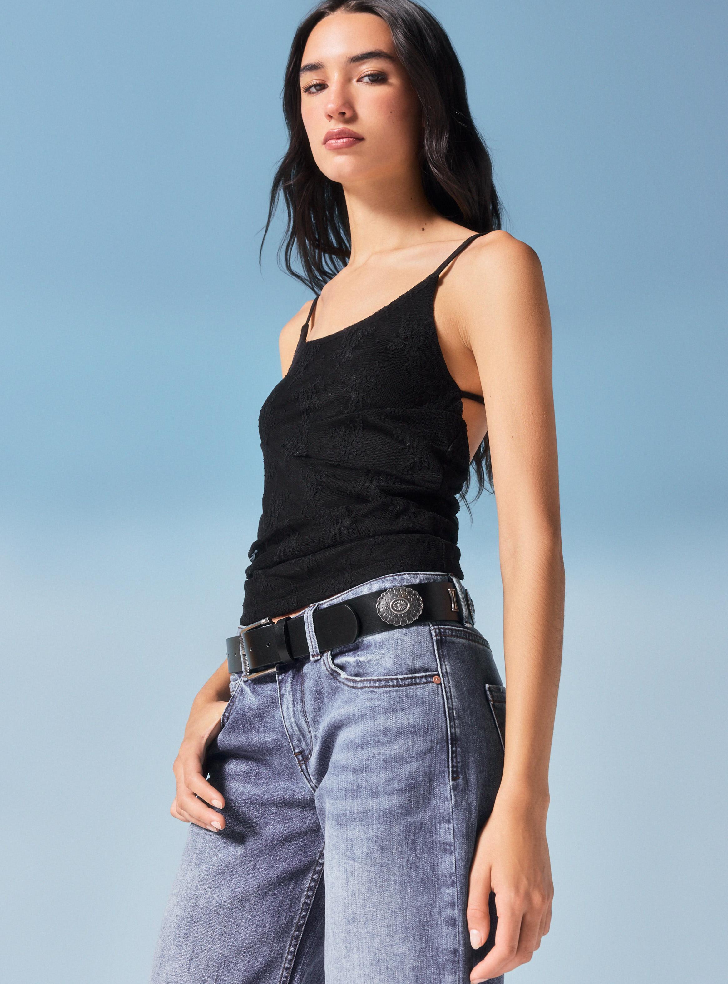 Cinturón Metales Western Cuero Sintético-3