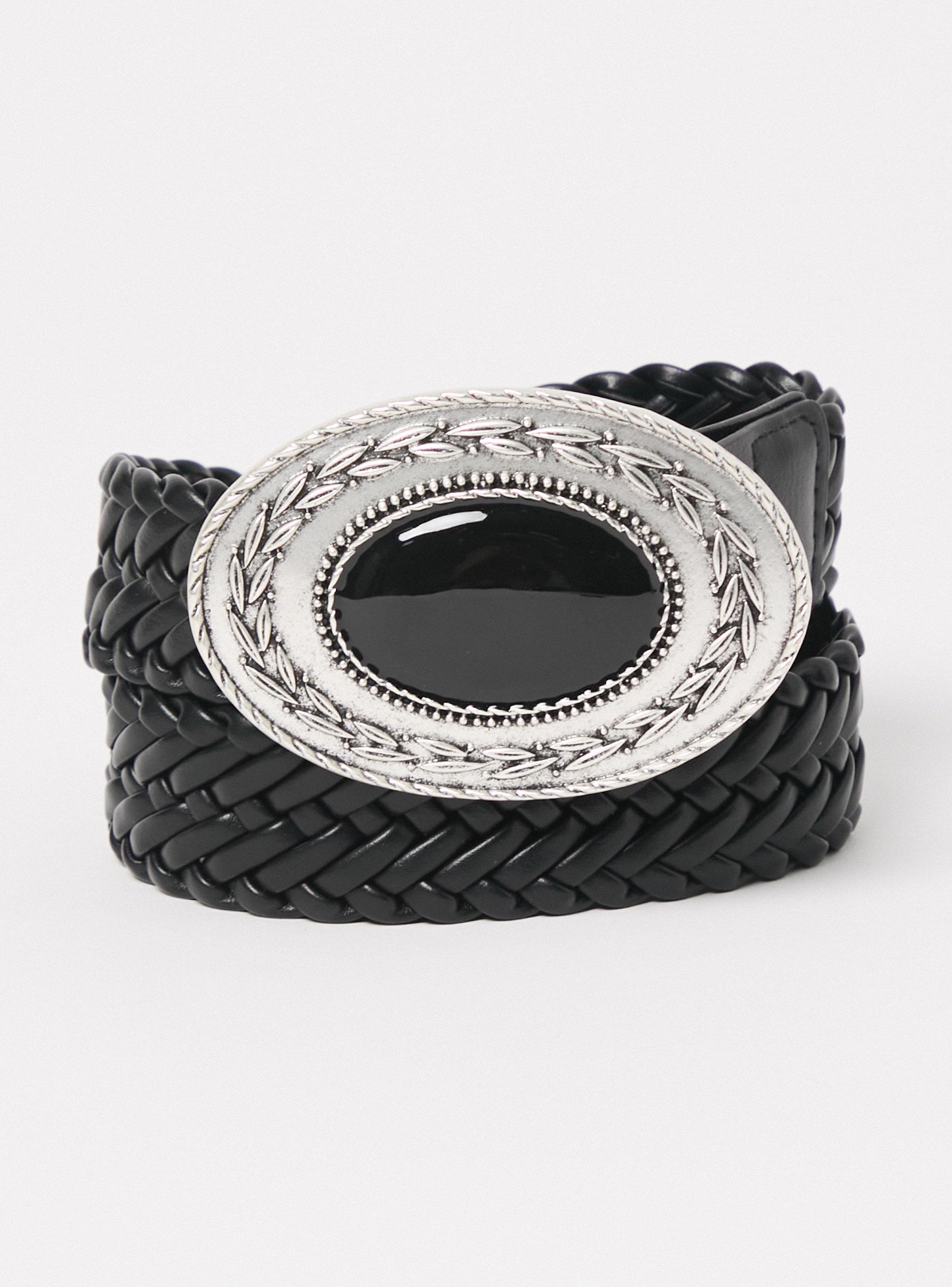 Cinturón Trenzado con Hebilla Ovalada-2