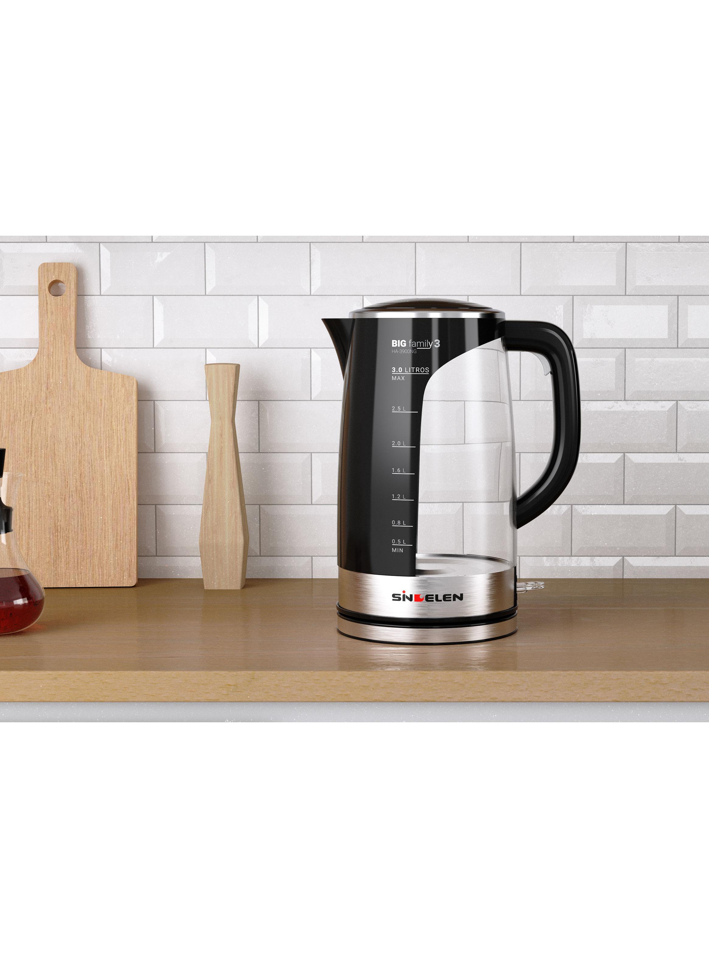 Hervidor de Agua 3 Litros 1850W Big Family HA-3900NG Negro-5