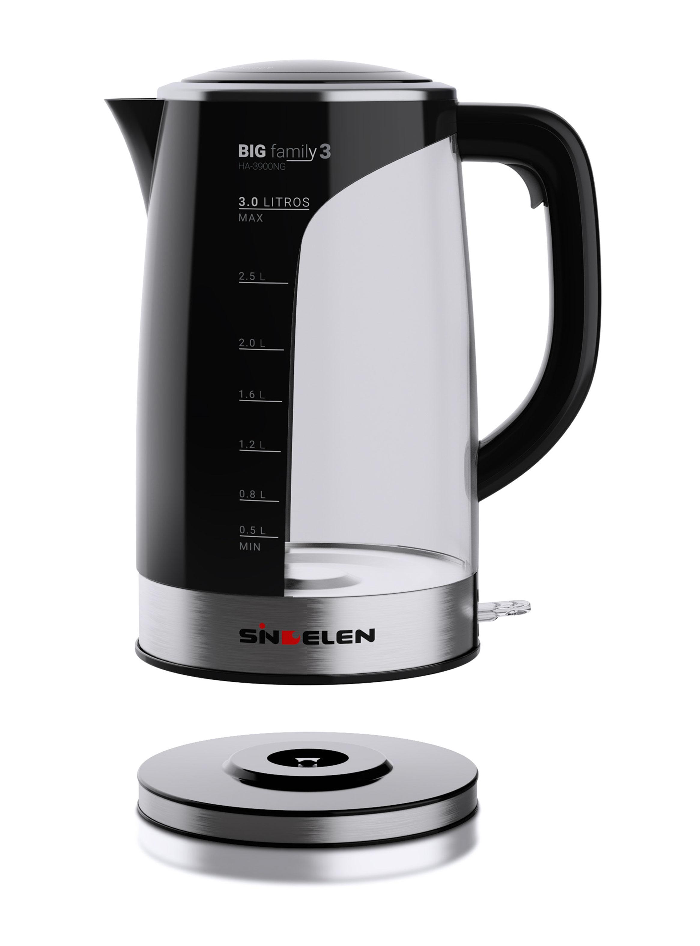 Hervidor de Agua 3 Litros 1850W Big Family HA-3900NG Negro-3