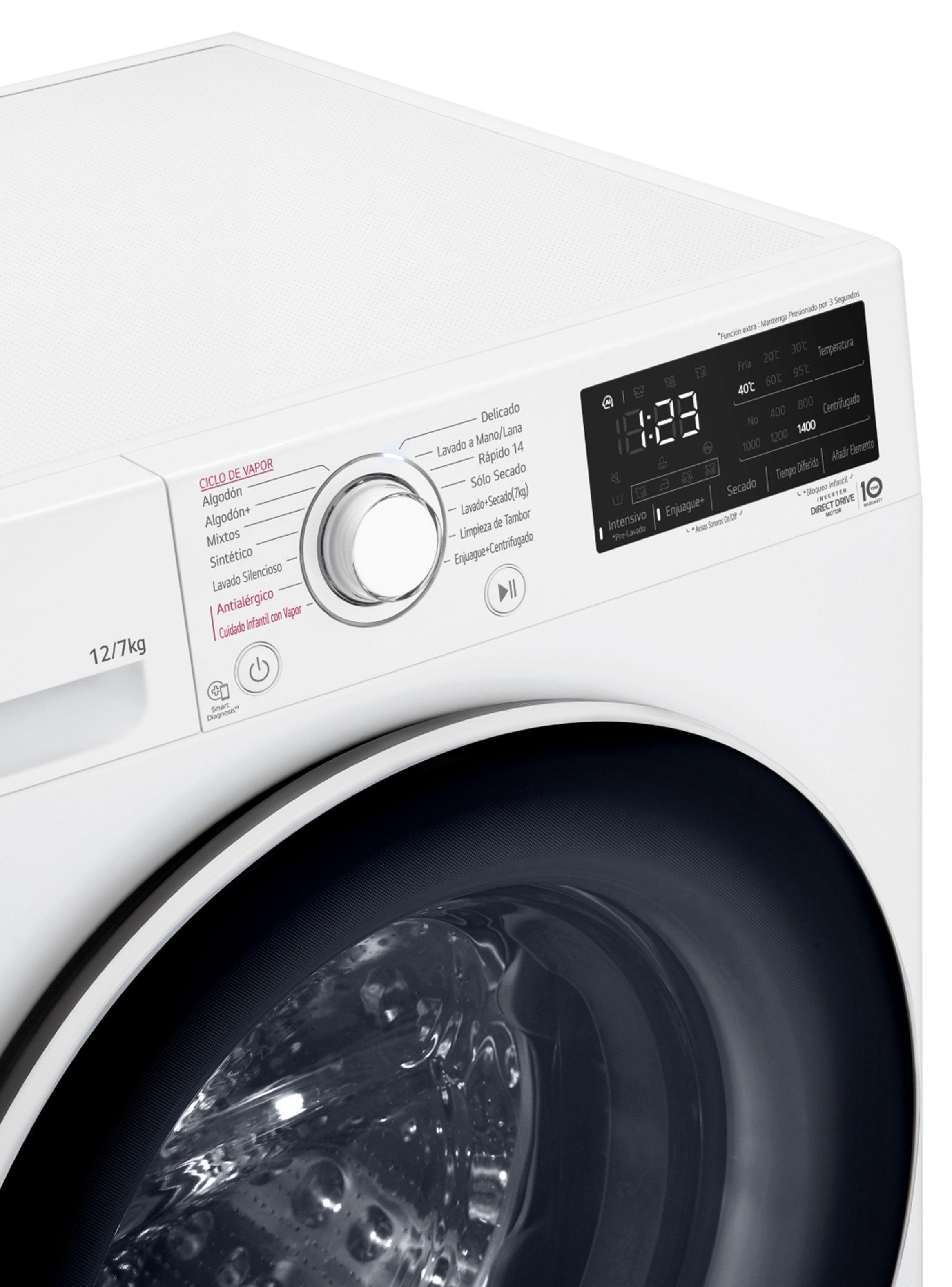 Lavadora-Secadora Frontal 12/7 Kg con AIDD WD12WVC5S6 Blanco-9