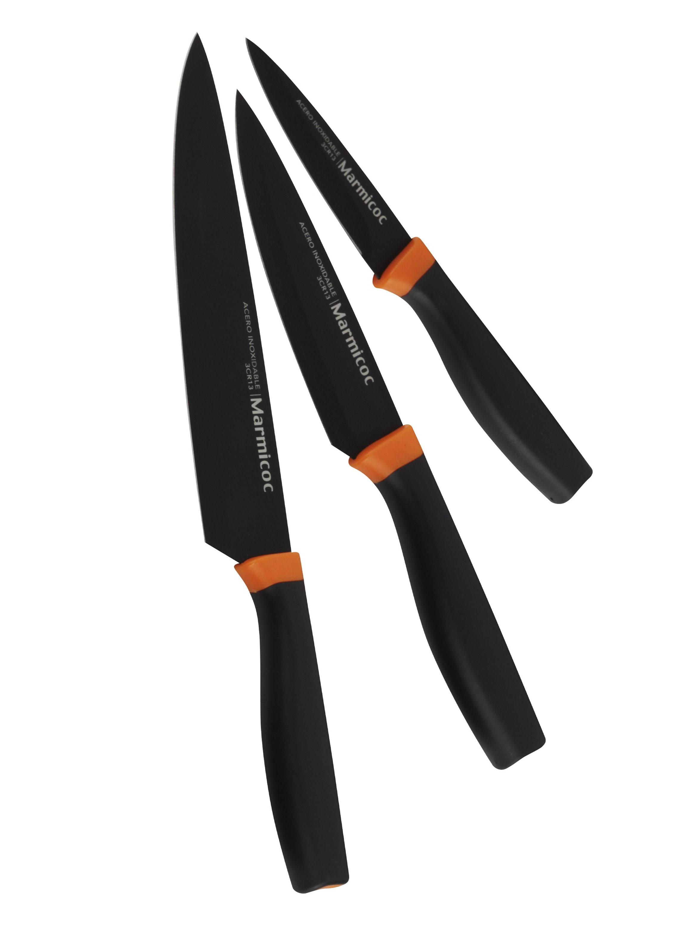 Set de 3 Cuchillos Pelador Cocina Chef Black-0