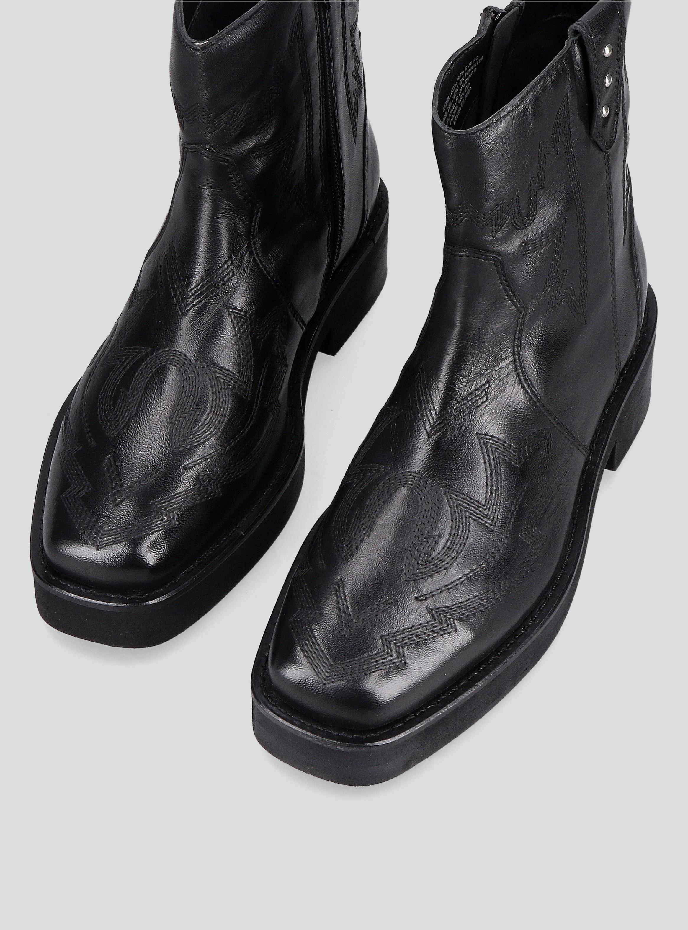 Botín Mujer Western Cuero-3