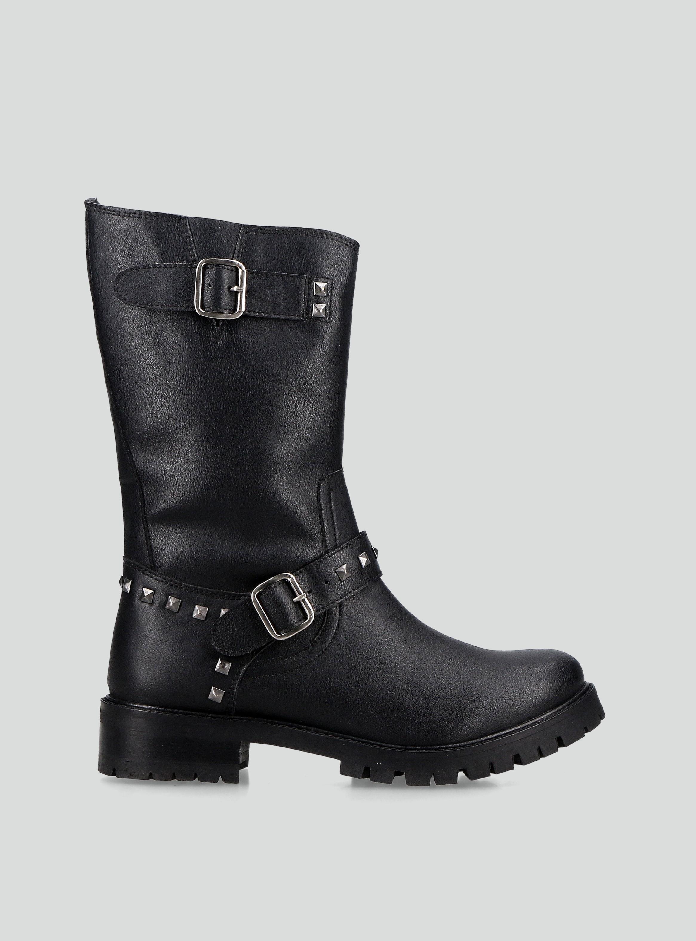 Bota Cuero Tachas Mujer-1