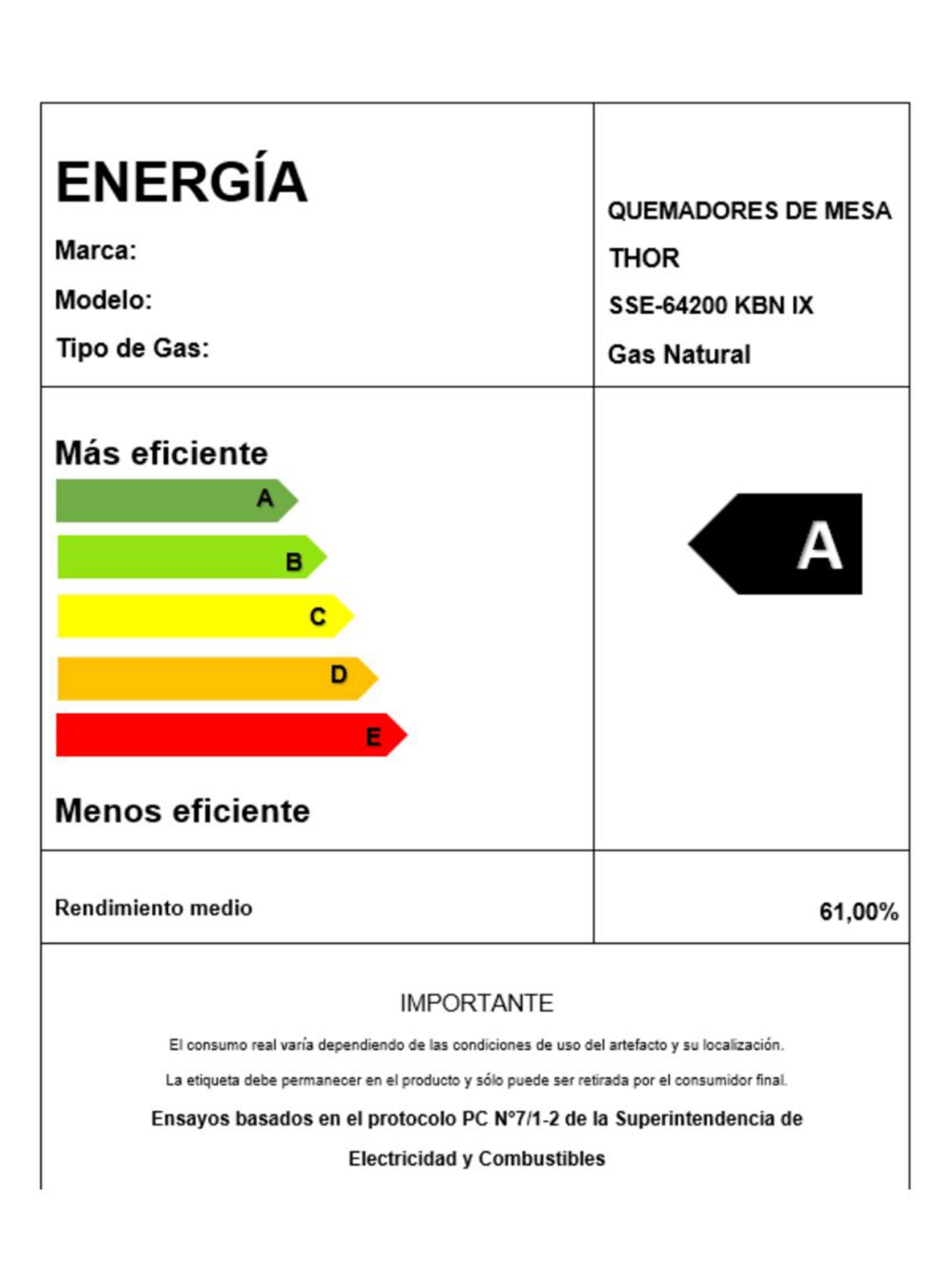 Encimera a Gas 4 Quemadores SSE-64200 KBN IX Gris-5