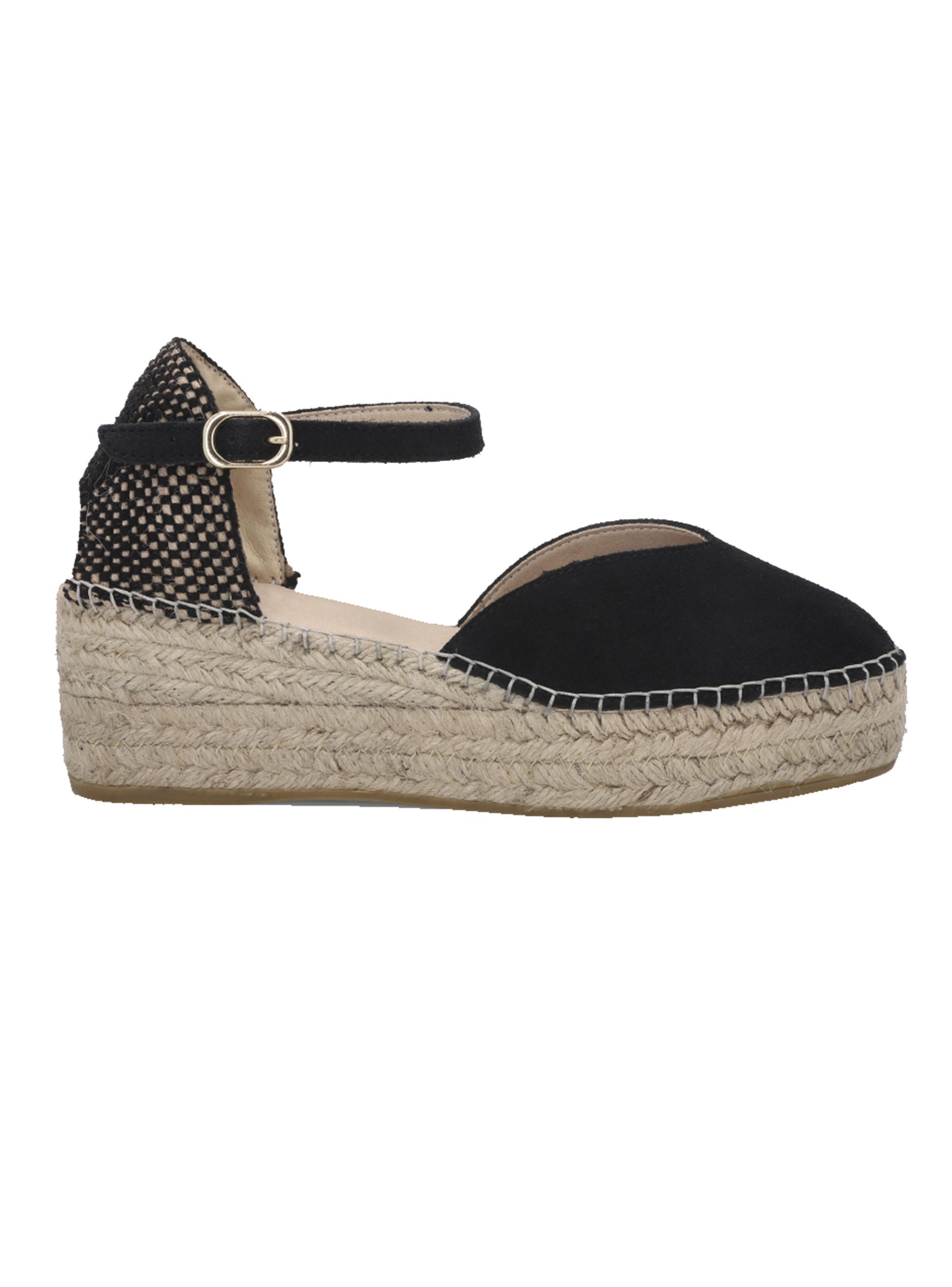 Sandalia Black Cuña Marsella Cuero Mujer-2