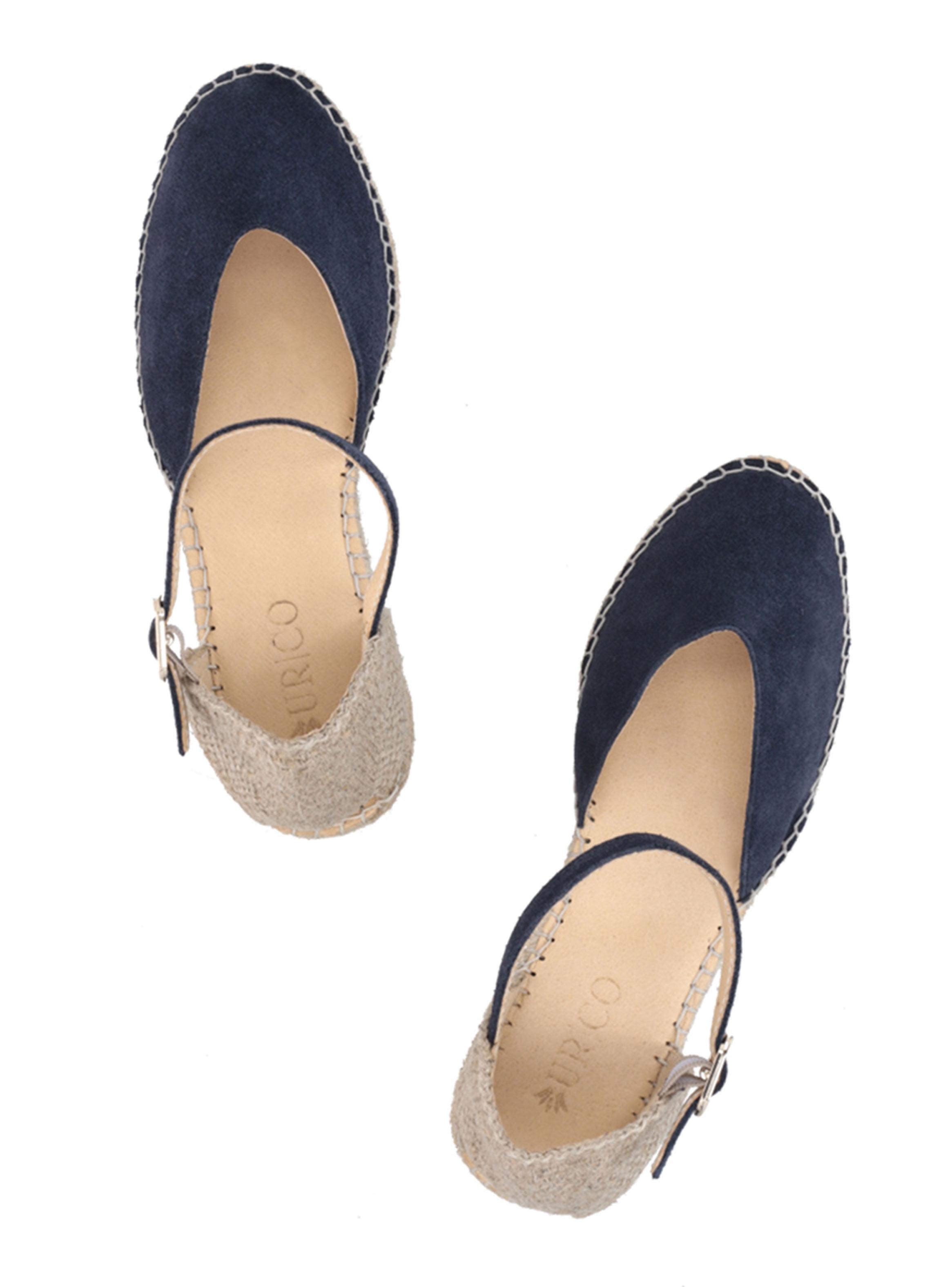Sandalia Navy Cuña Marsella Cuero Mujer-2