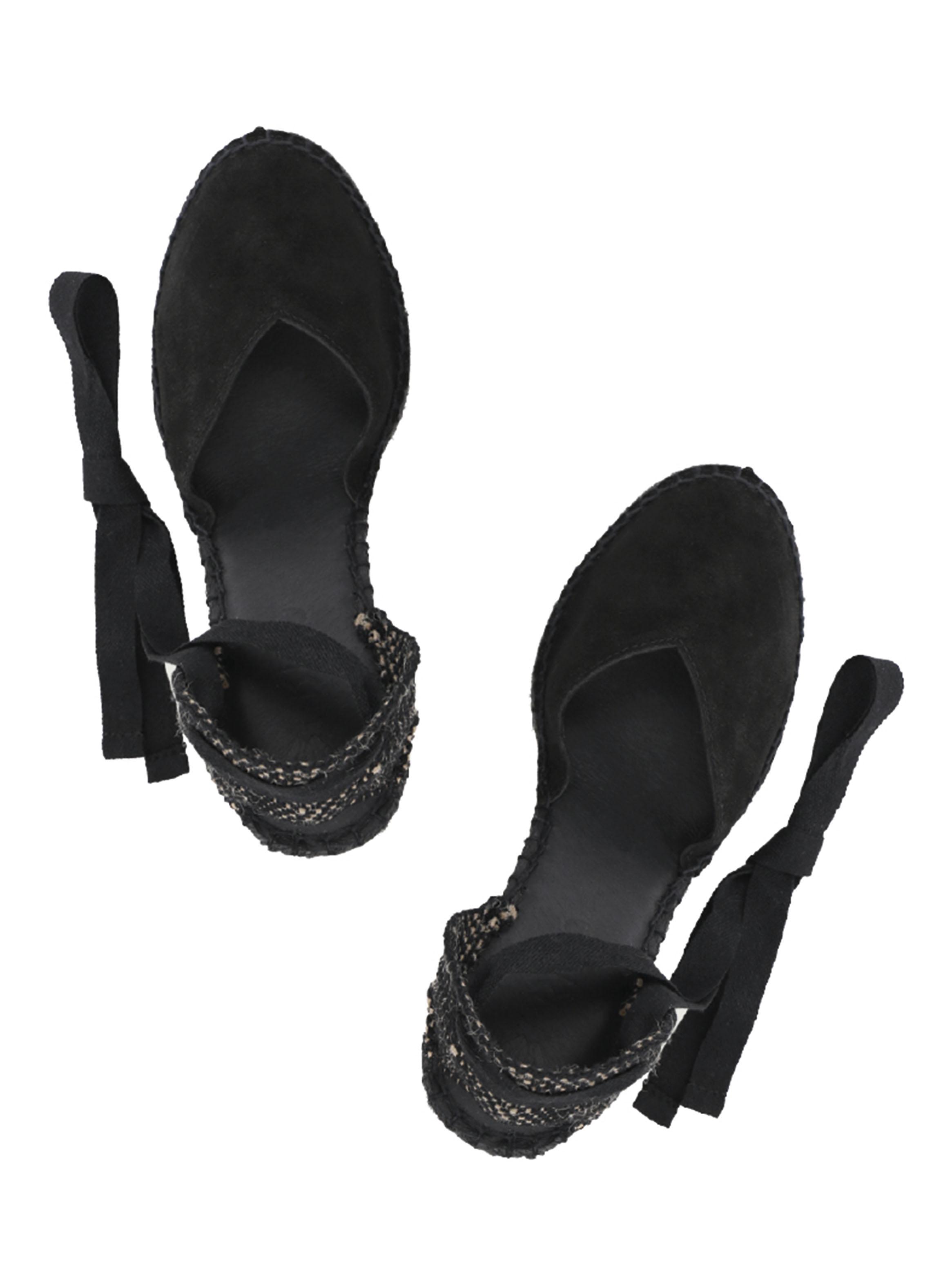 Sandalia Black Cuña Toscana Cuero Mujer-2