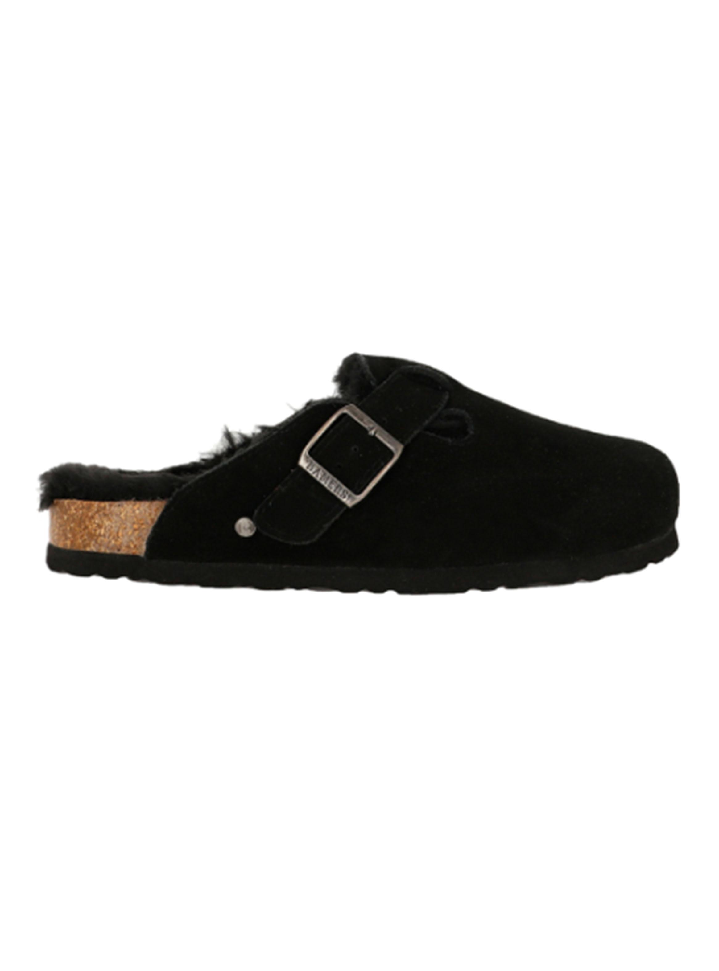 Babucha Cuero Slipper Classic Fur Leather Mujer-0