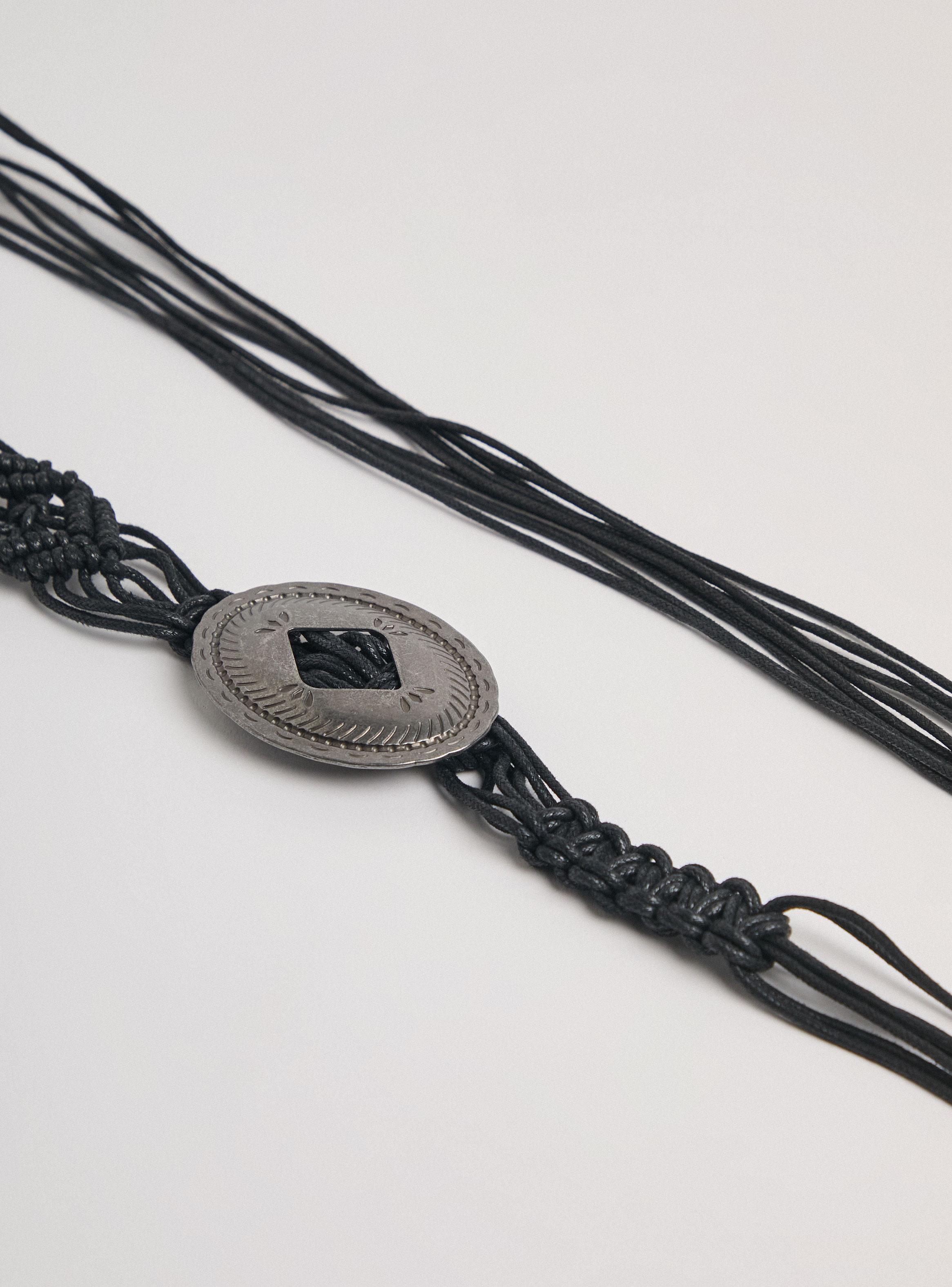 Cinturón Tipo Cowboy Tejido con Hebilla Metálica-2