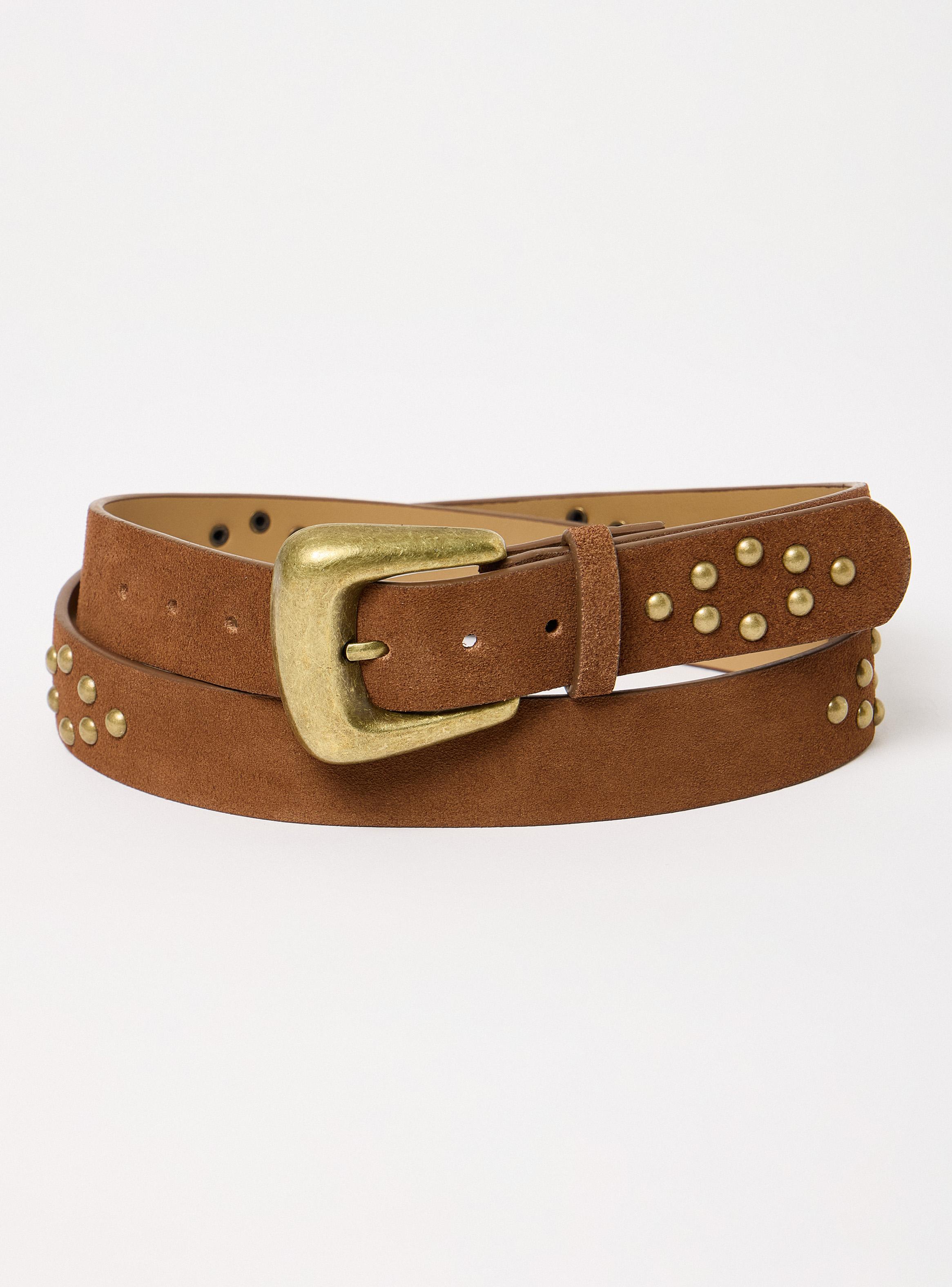 Cinturón con Tachas Rombos de Gamuza-2