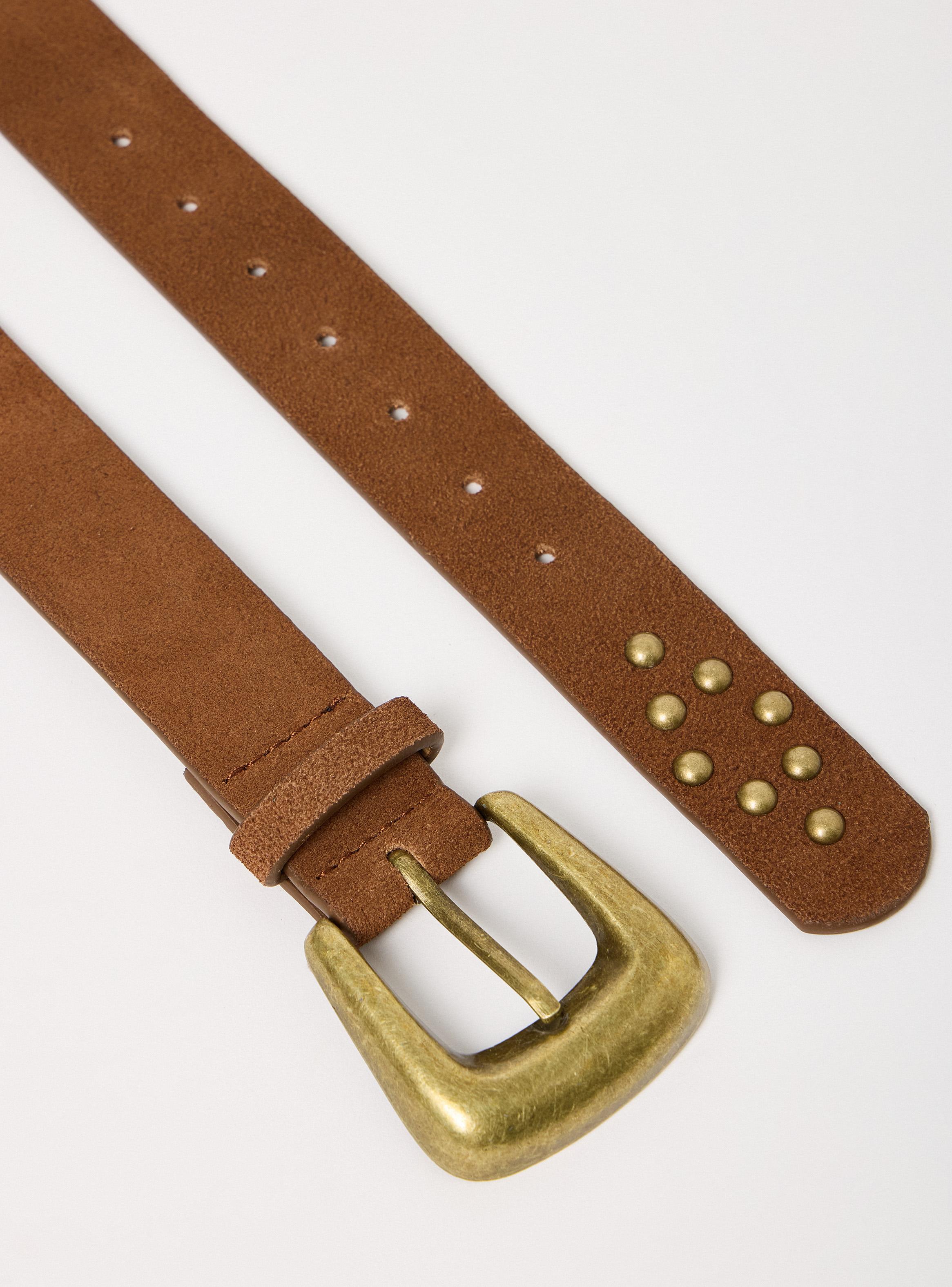 Cinturón con Tachas Rombos de Gamuza-4