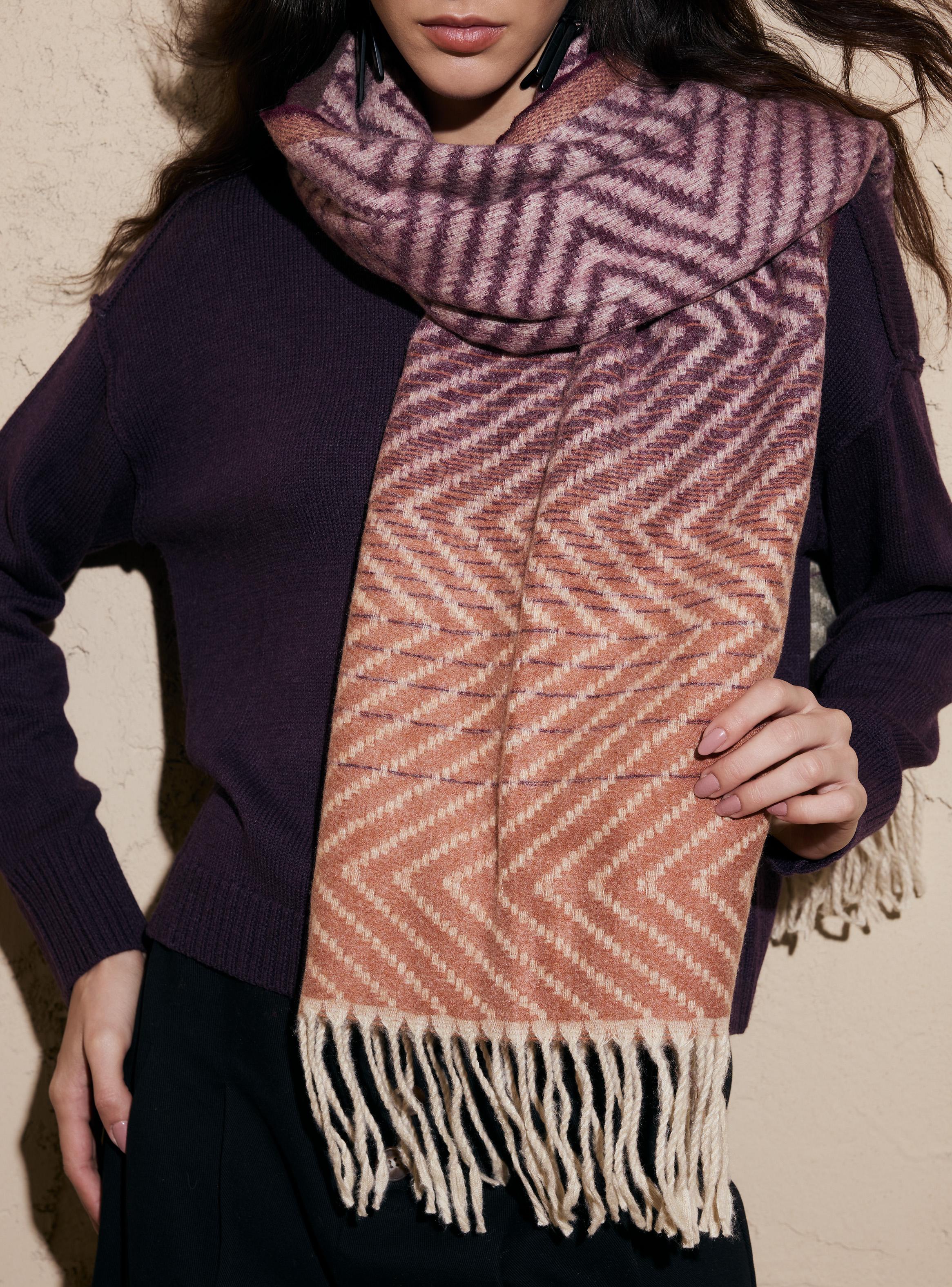 Bufanda Degradé Tricolor con Flecos-4