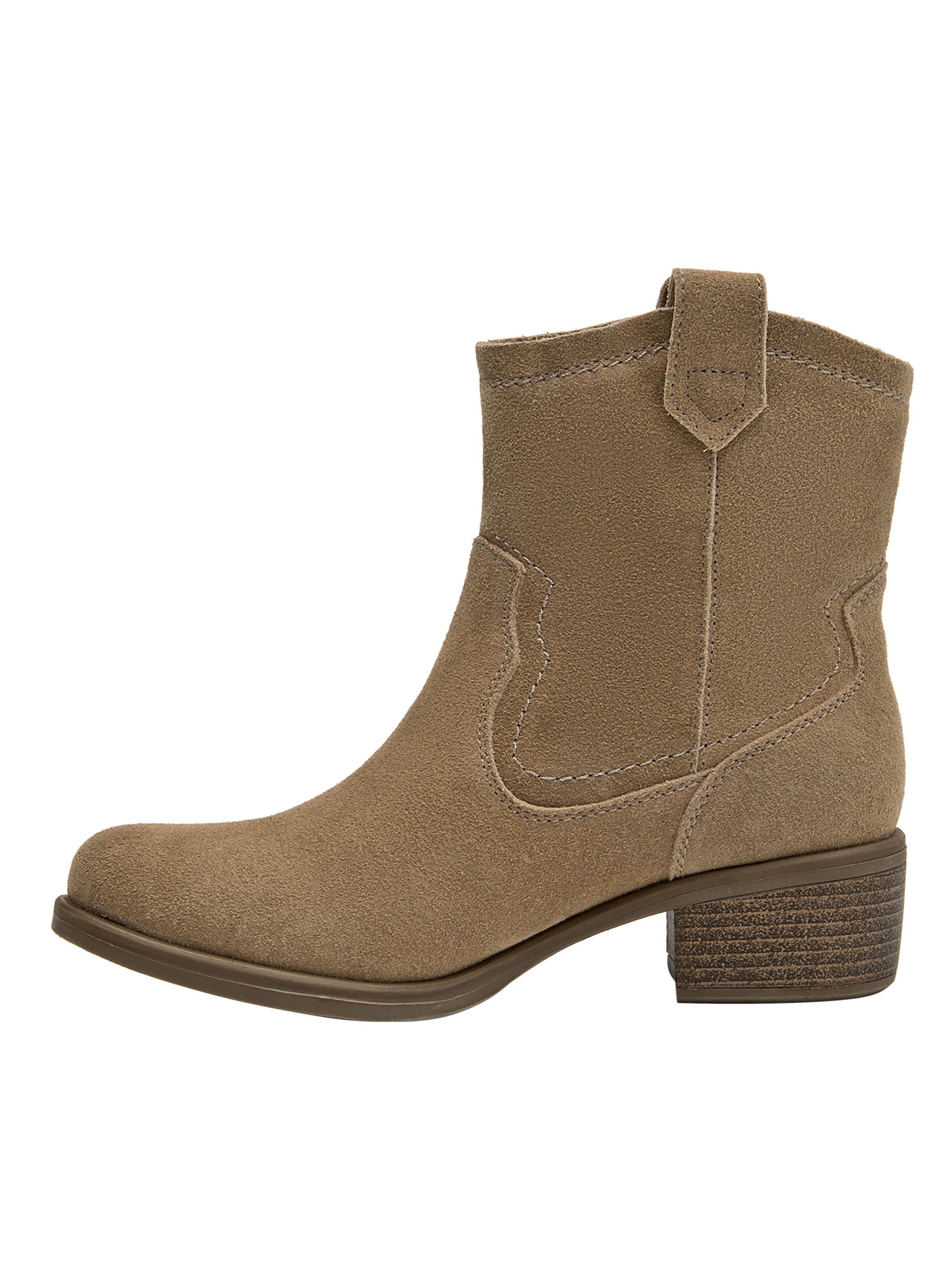 Botín Cuero Slip On Taco Cuadrado BRM0264 Mujer-2