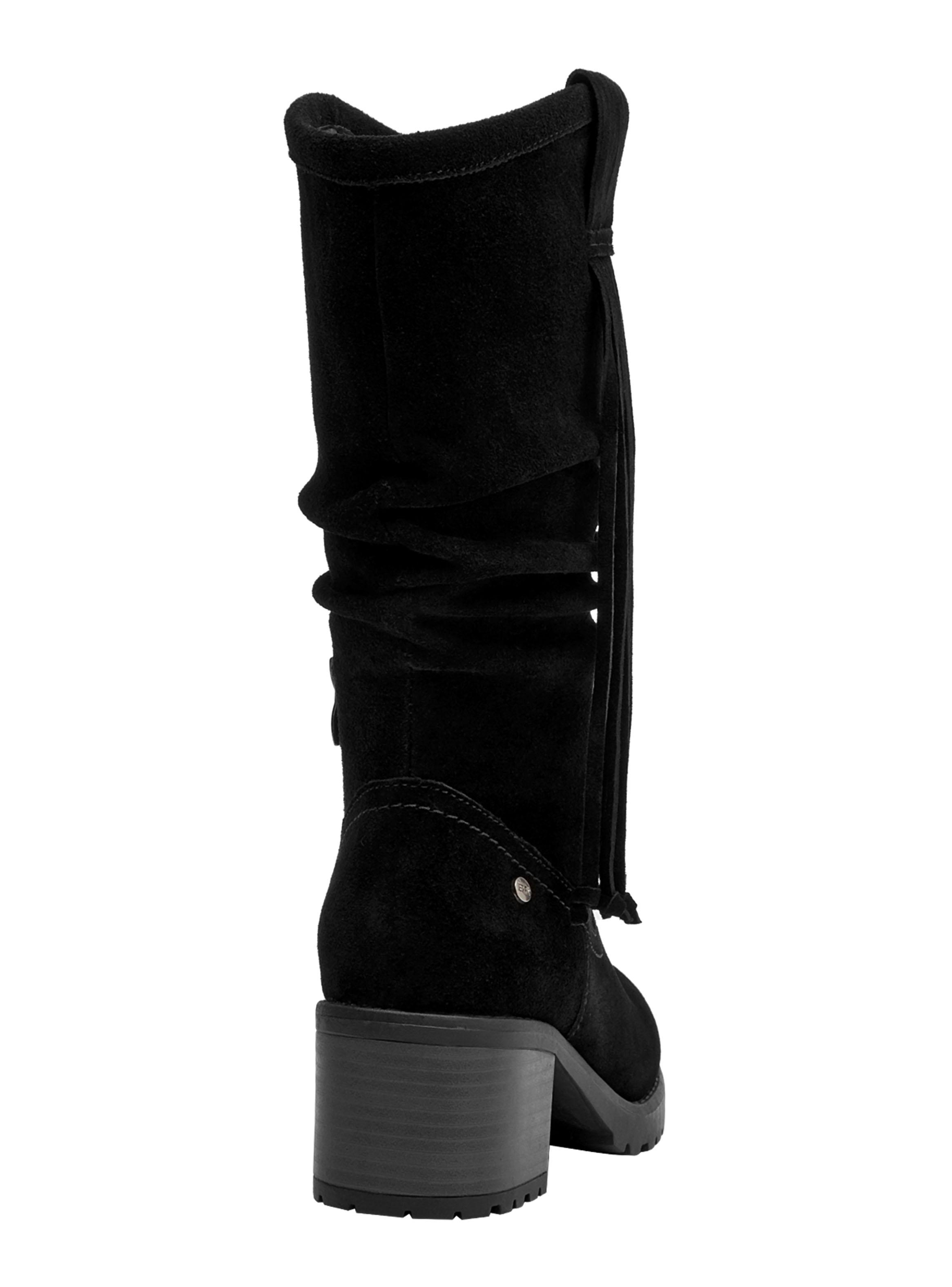 Bota Brm0273 Cuero Arrugada y Flecos Mujer-4