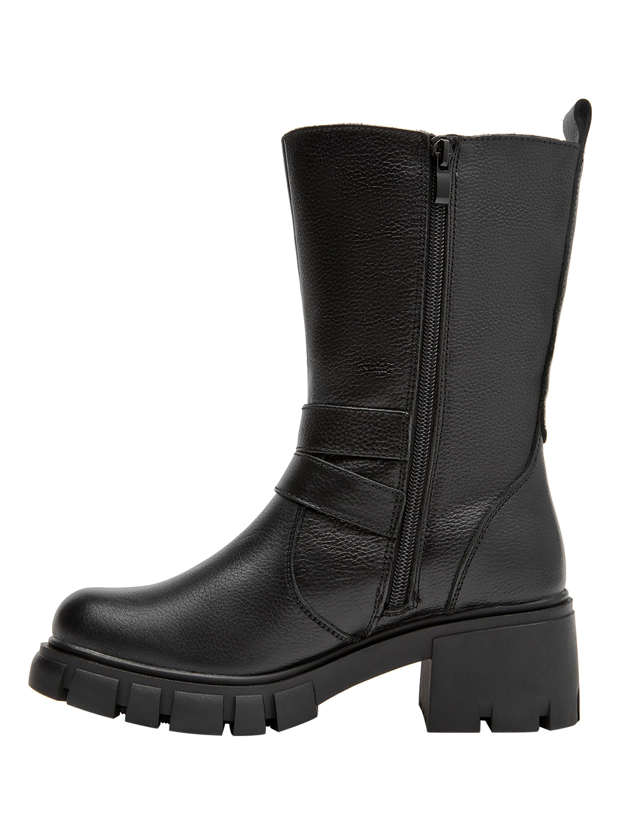 Bota Brm0280 Larga Taco Cuadrado Cuero Mujer-2