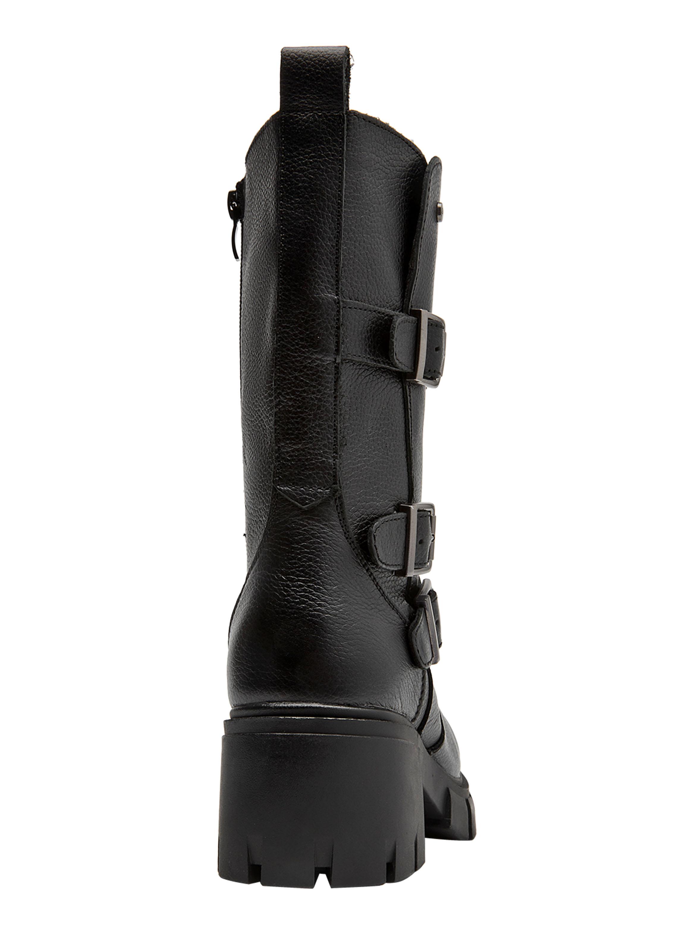 Bota Brm0280 Larga Taco Cuadrado Cuero Mujer-4