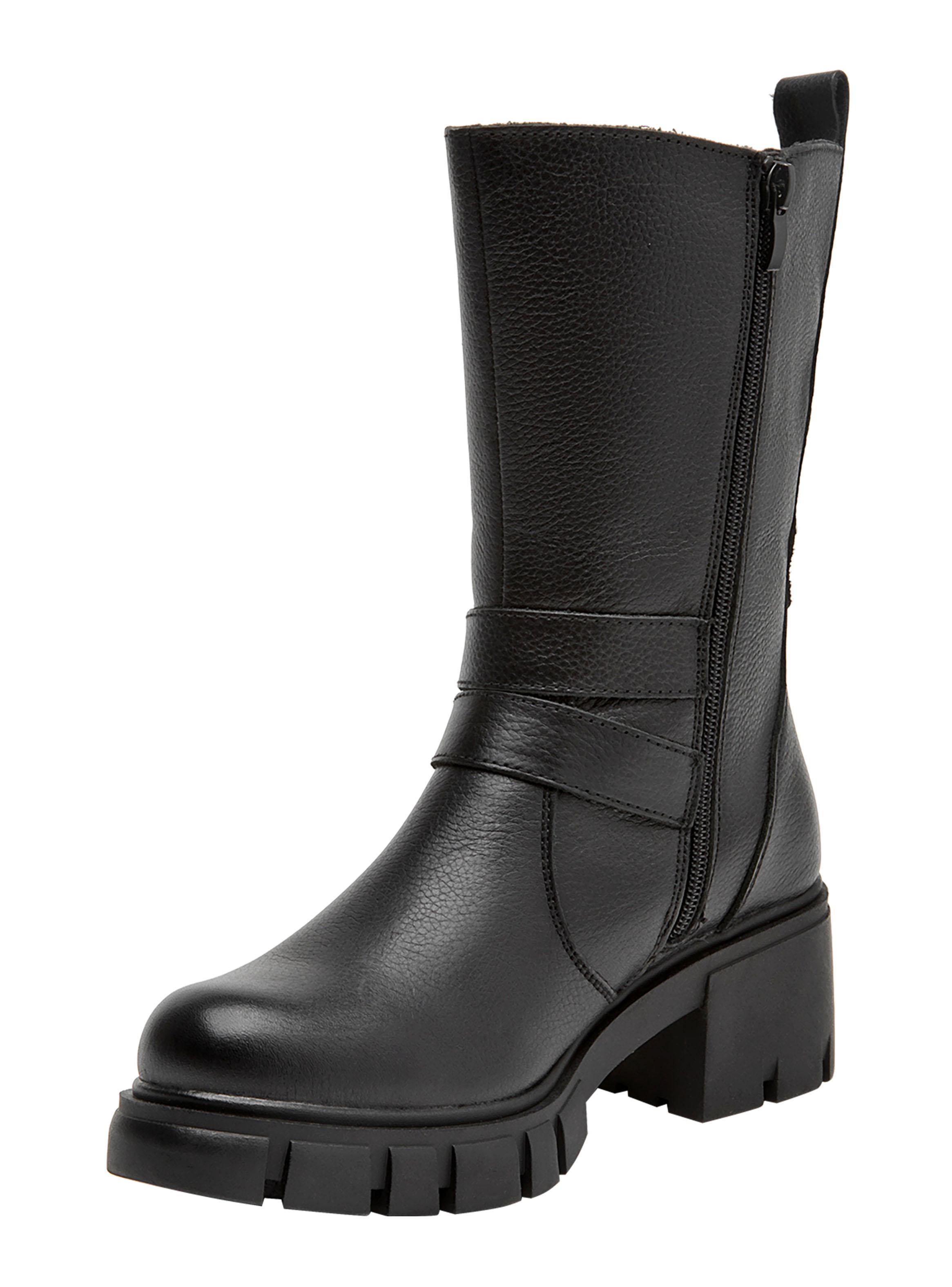 Bota Brm0280 Larga Taco Cuadrado Cuero Mujer-3