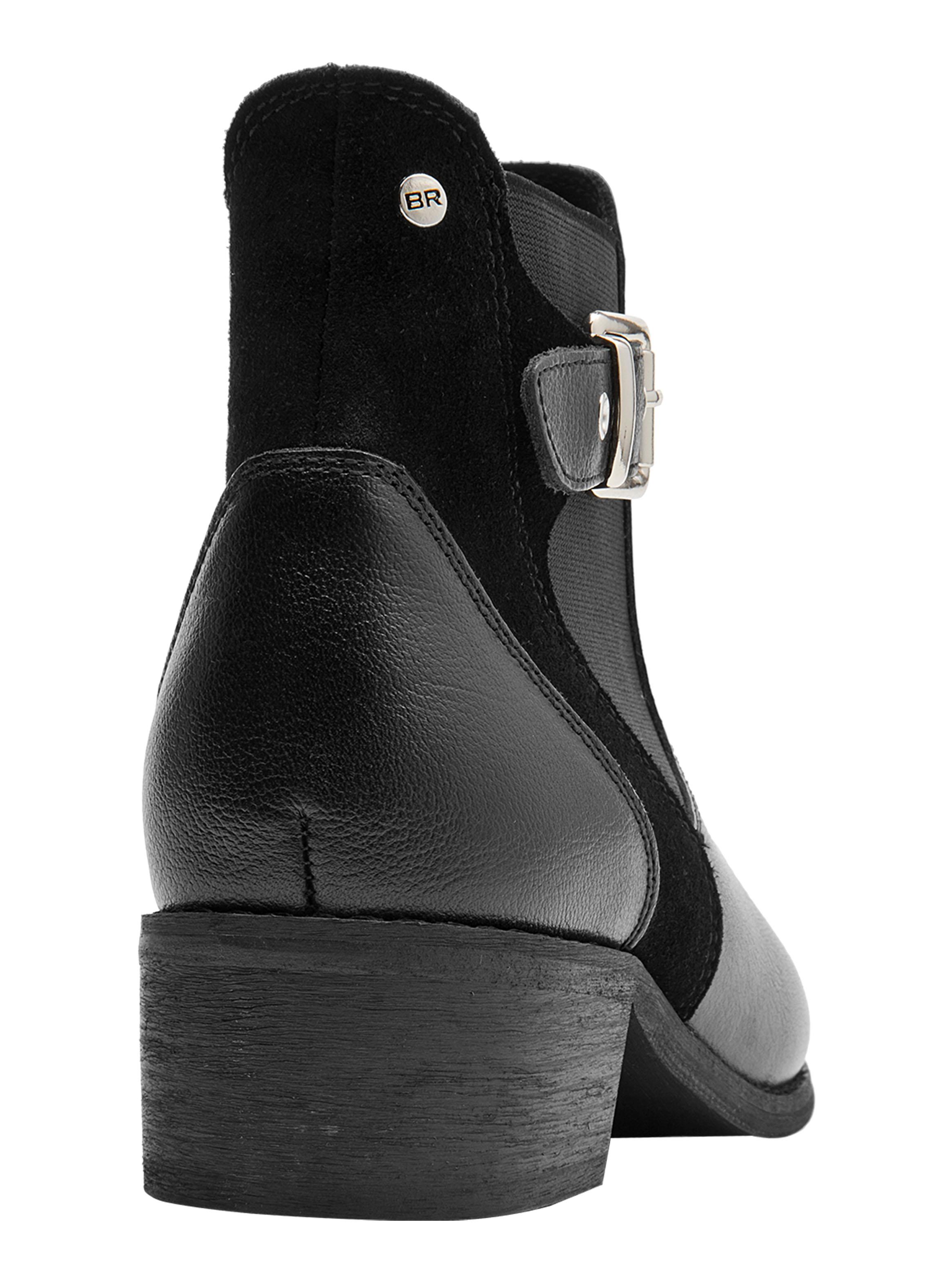 Botín Taco Cuadrado Brm0297 Cuero Mujer-4