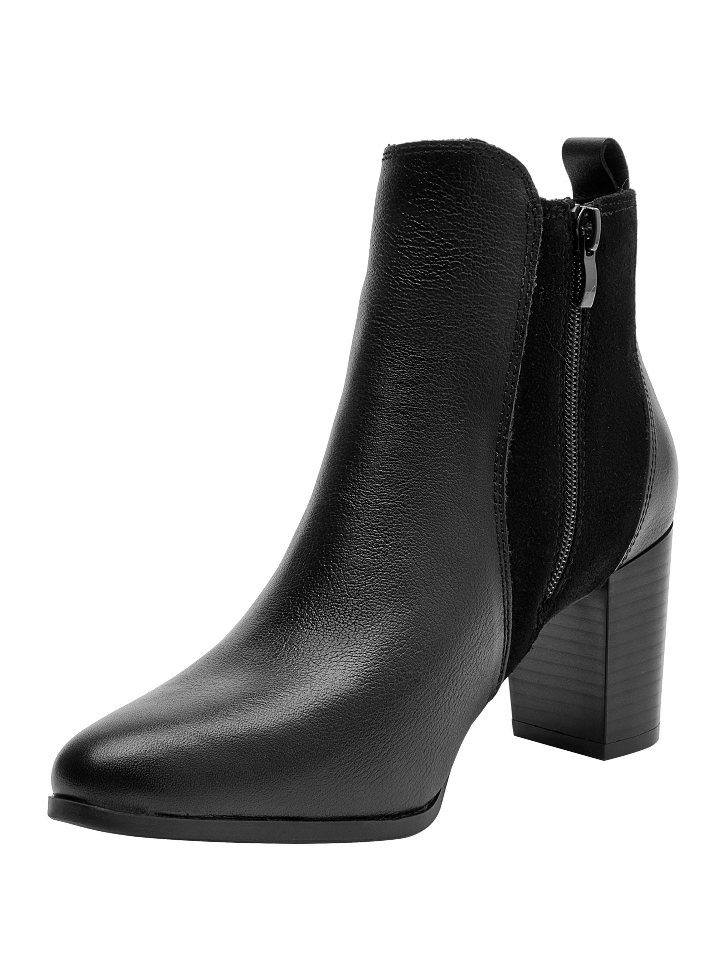 Botín Brm0306 Cuero Taco Alto y Puntera Fina Mujer-3