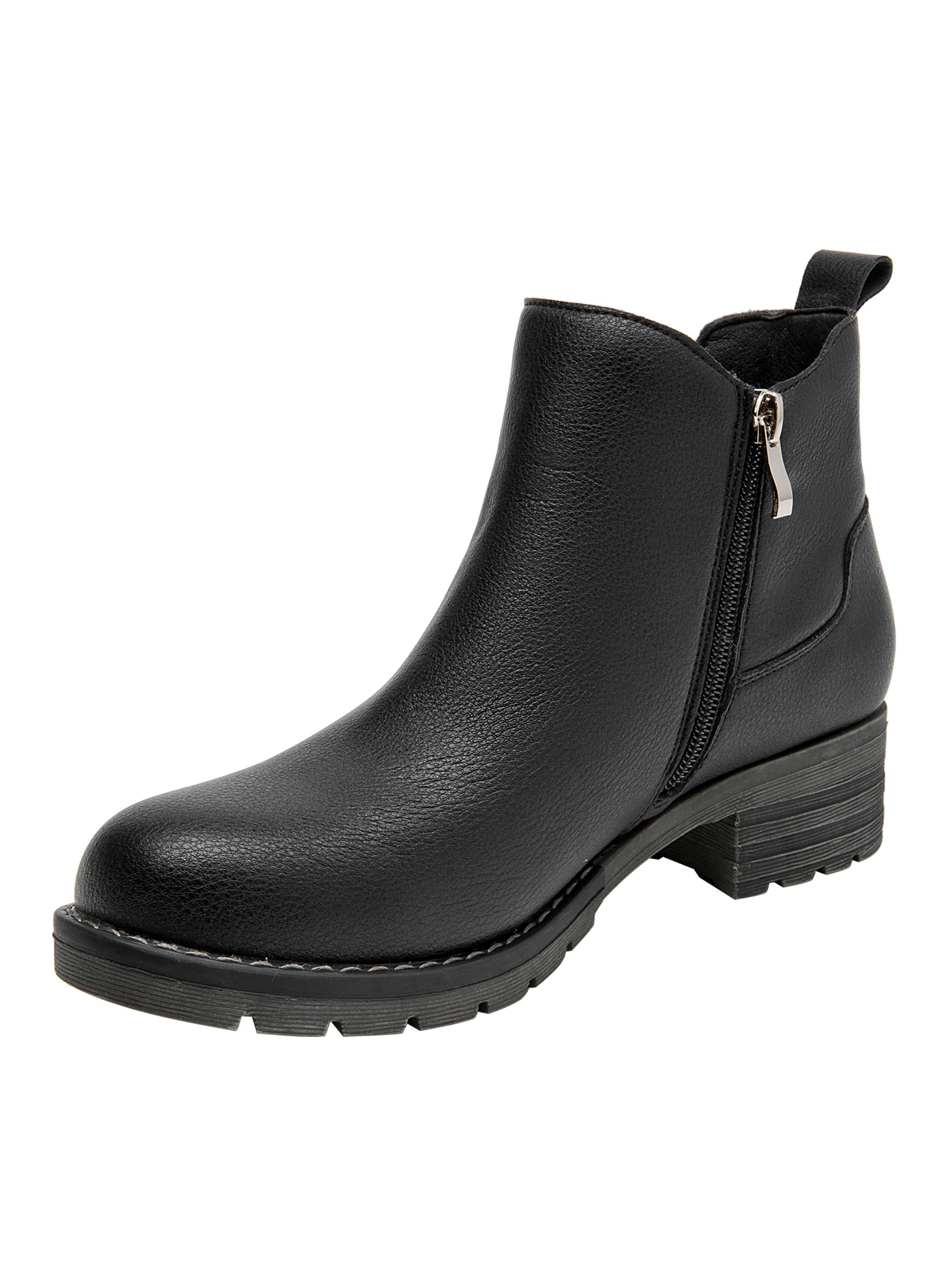 Botín Punta Redonda Cuero Brm0348 Mujer-3