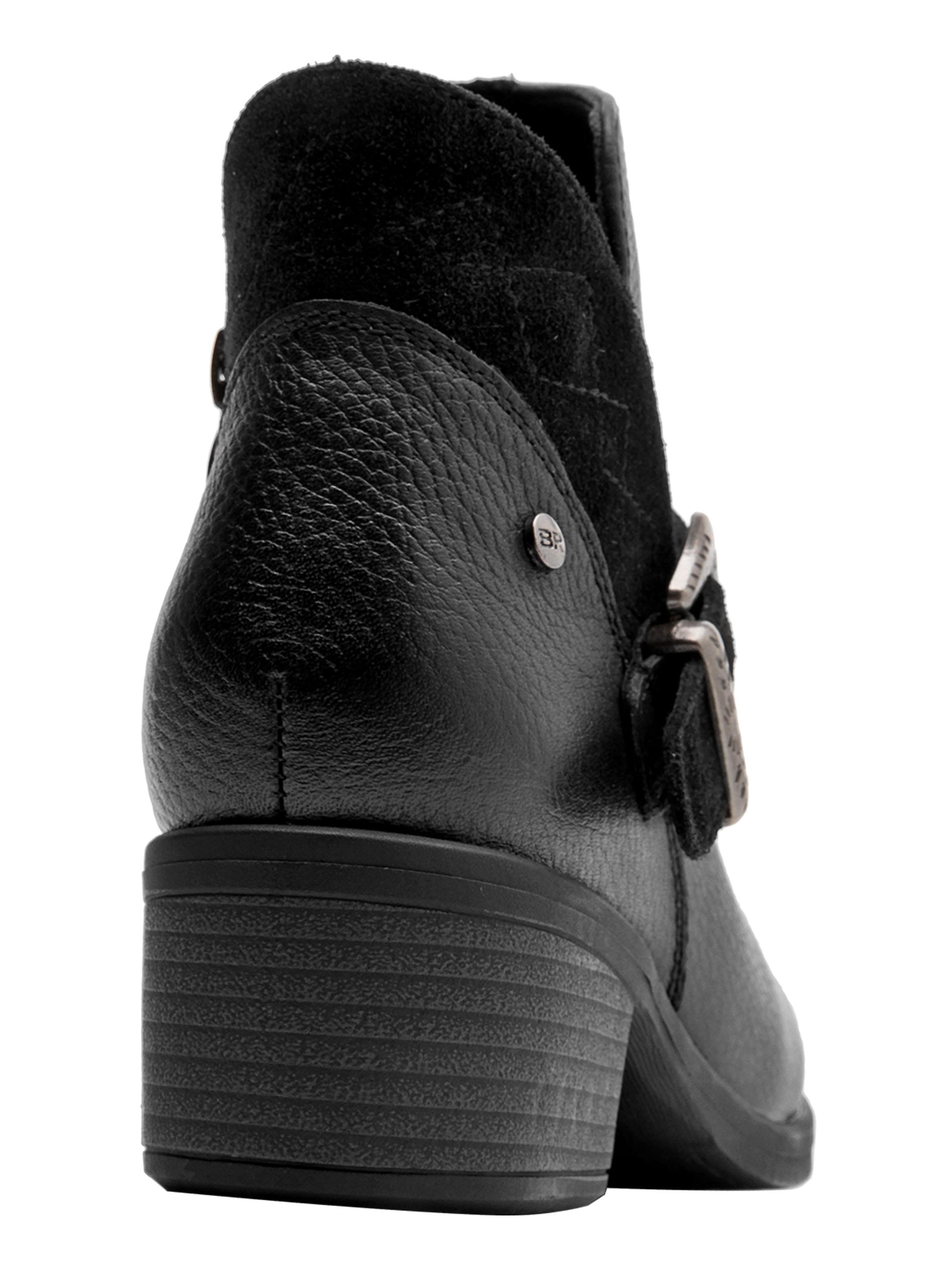 Botín Hebilla Decorada Cuero Brm0351 Mujer-4