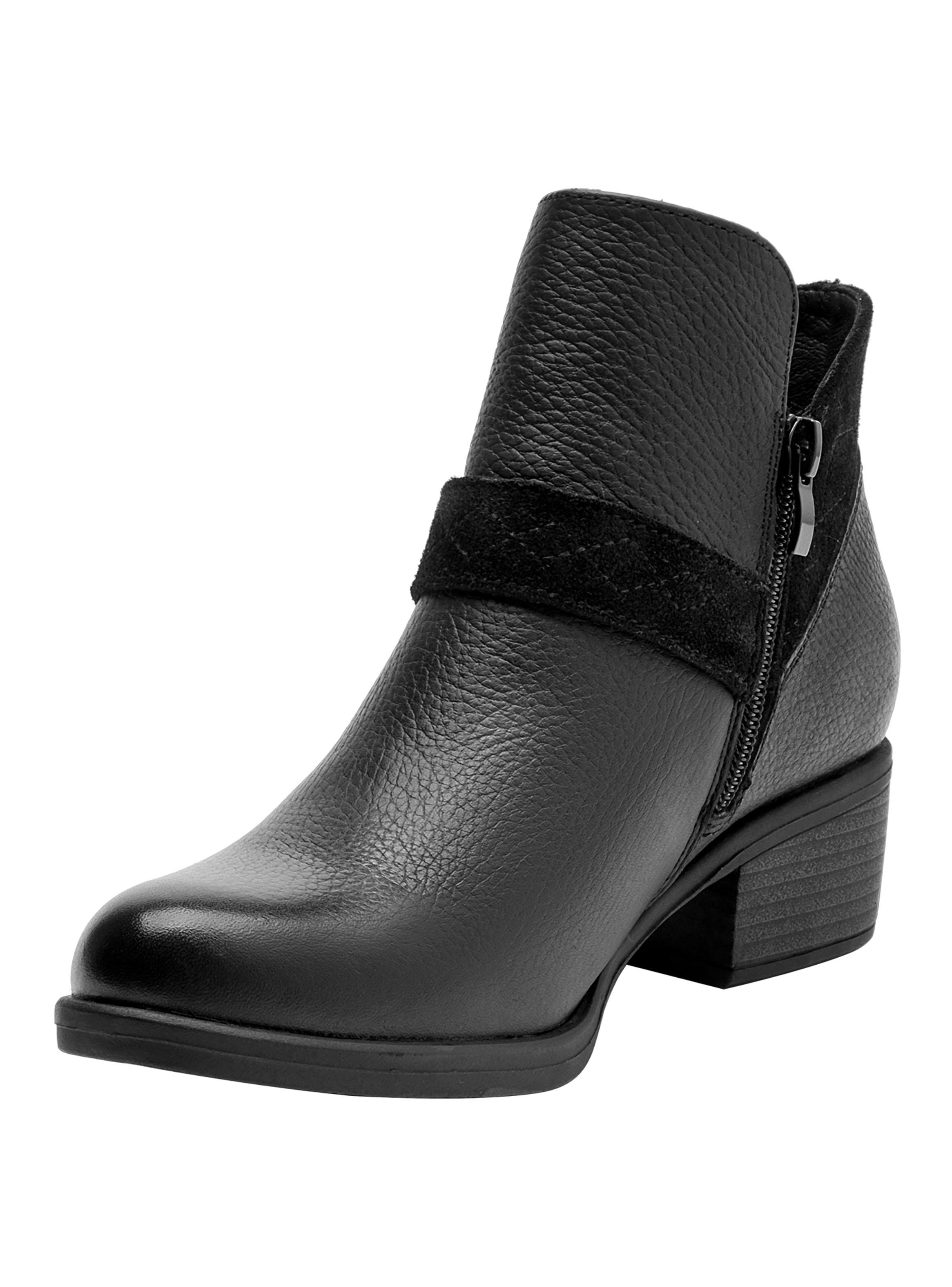 Botín Hebilla Decorada Cuero Brm0351 Mujer-3