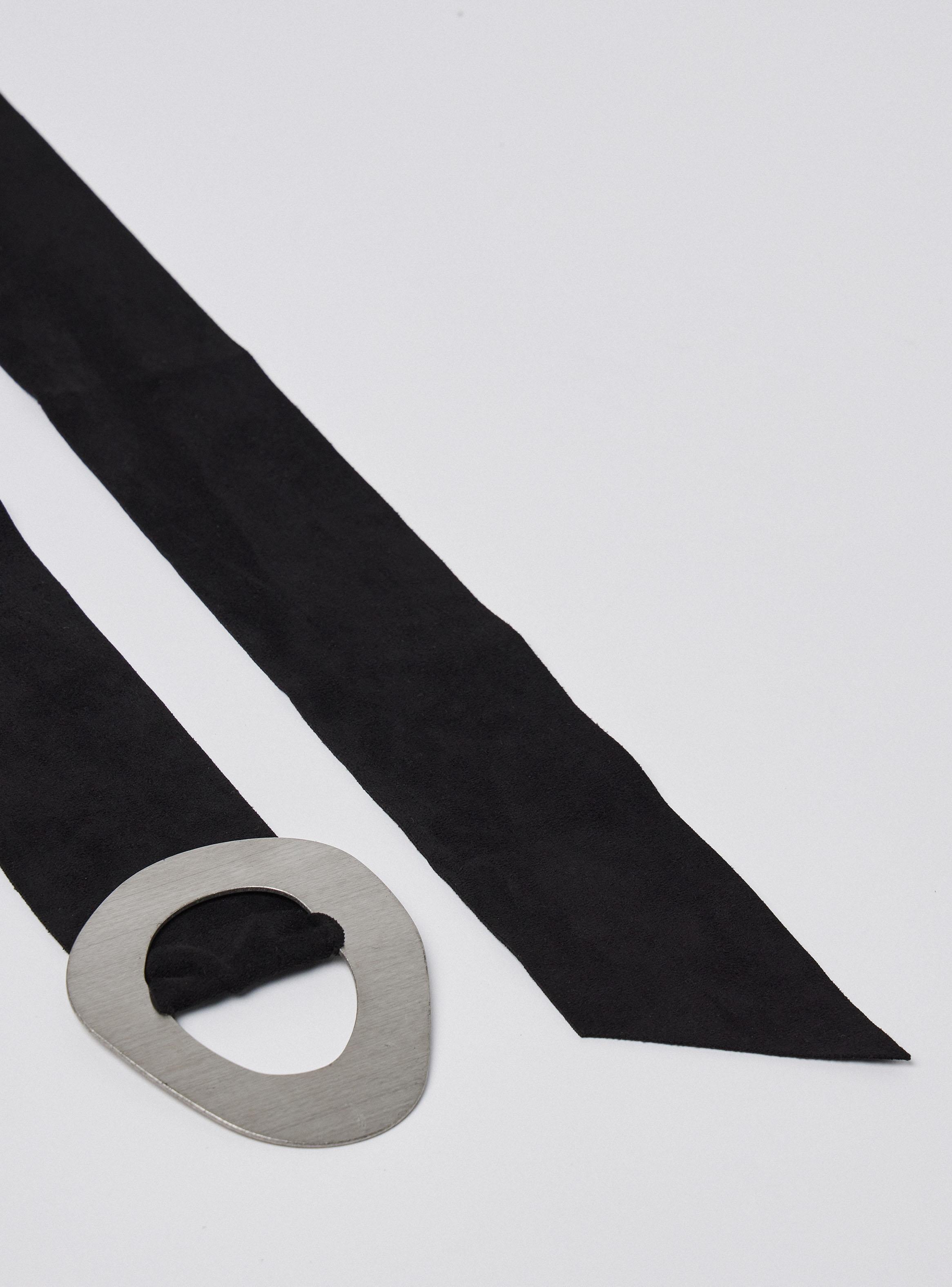 Cinturón Ancho con Hebilla Metálica Tipo Suede-2