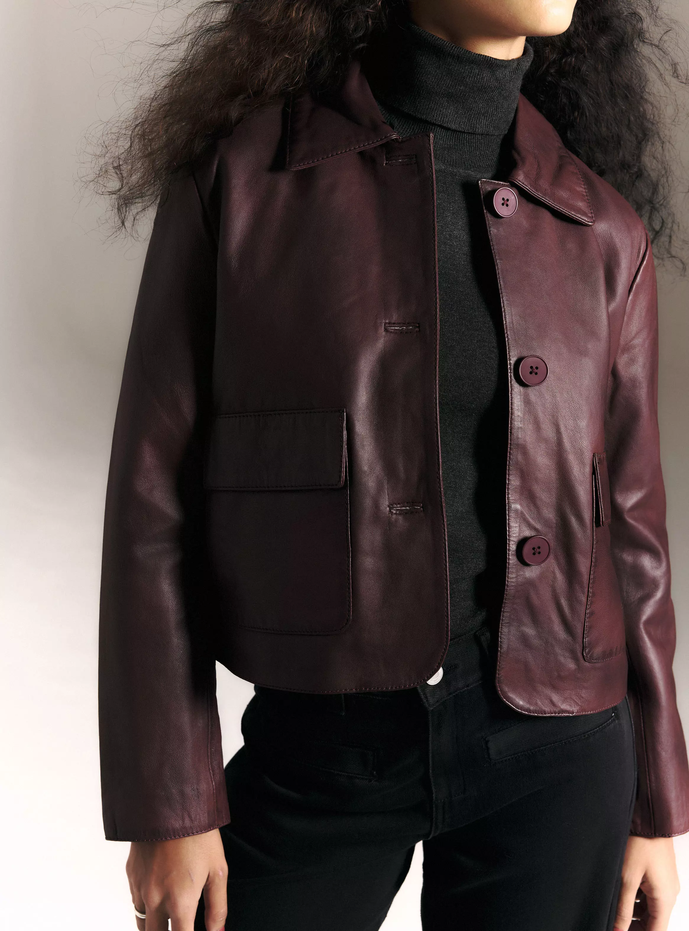 Chaqueta de Cuero Solapas Piel Desmontable Limited Edition-3
