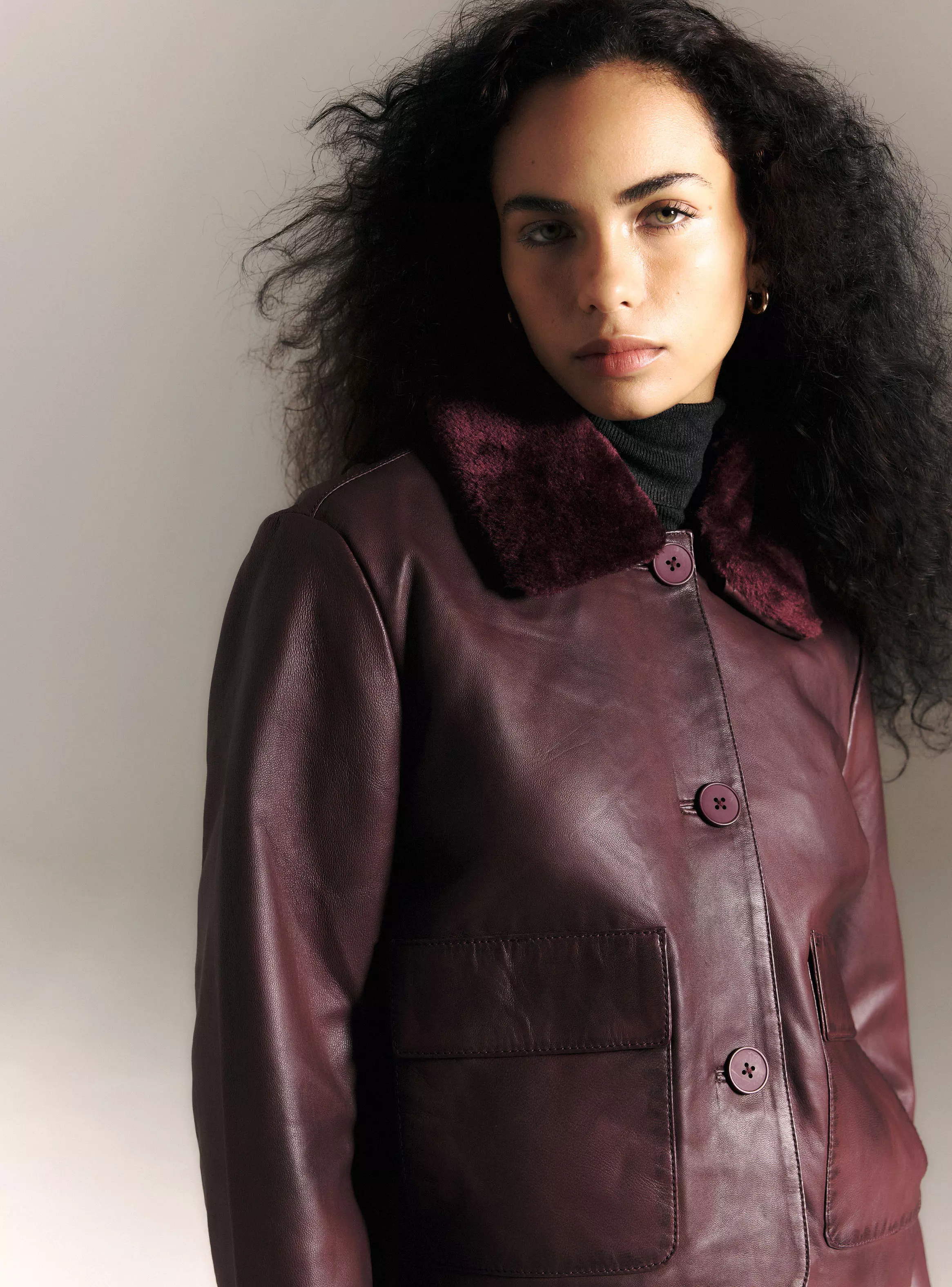 Chaqueta de Cuero Solapas Piel Desmontable Limited Edition-2