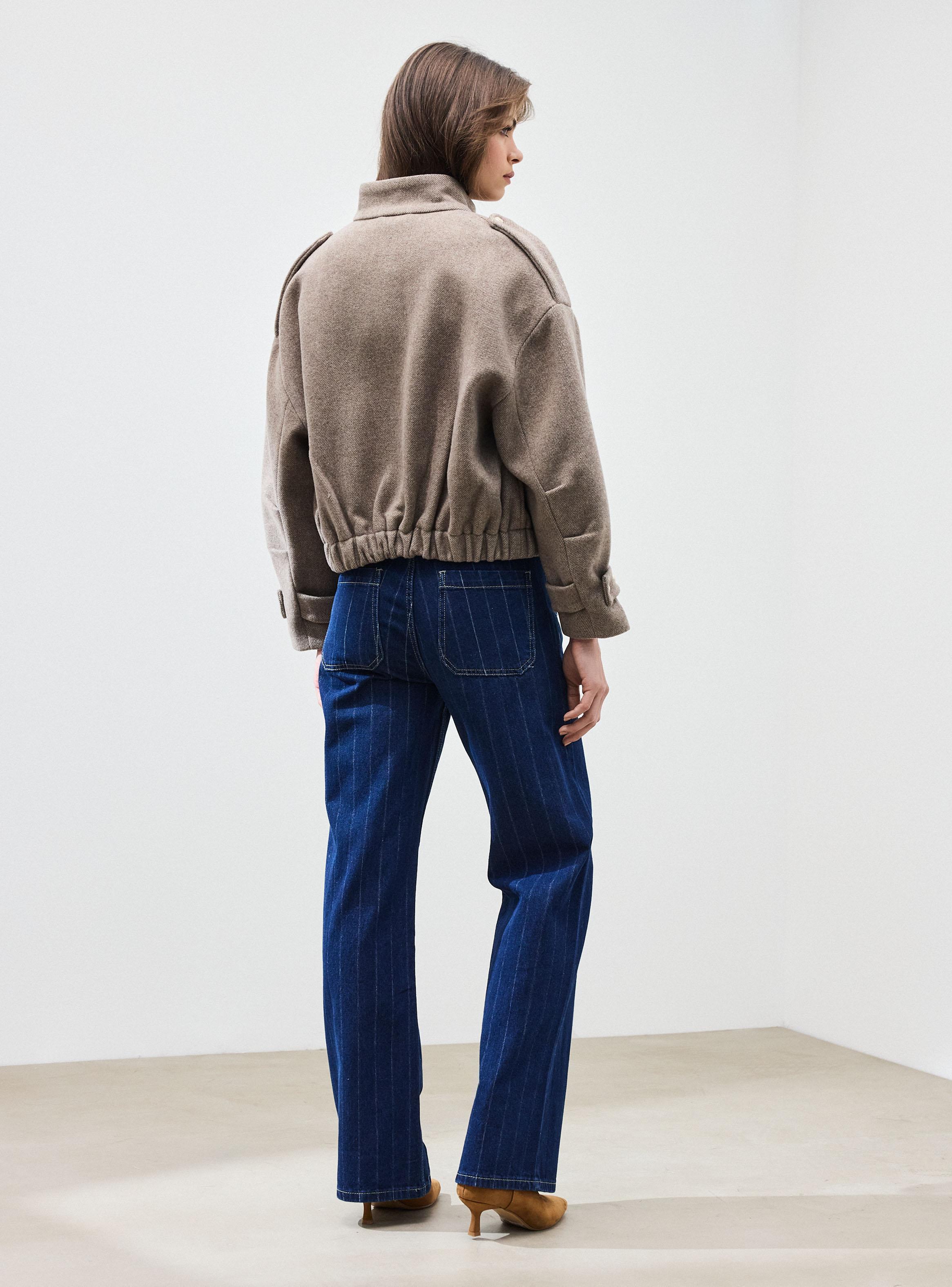 Chaqueta Bomber Oversize Cuello Alto-5