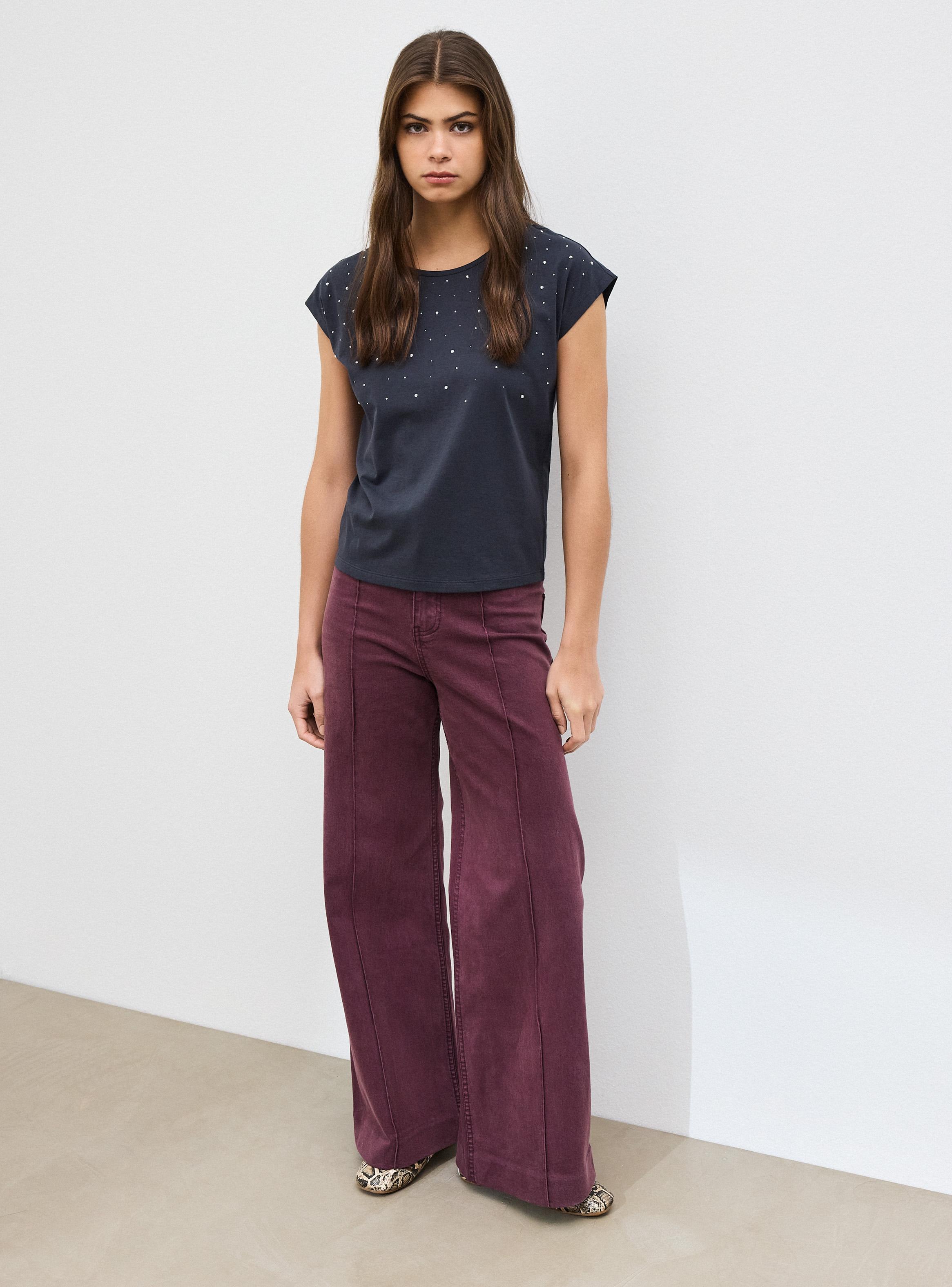 Polera Manga Corta Aplicación Joyas-4