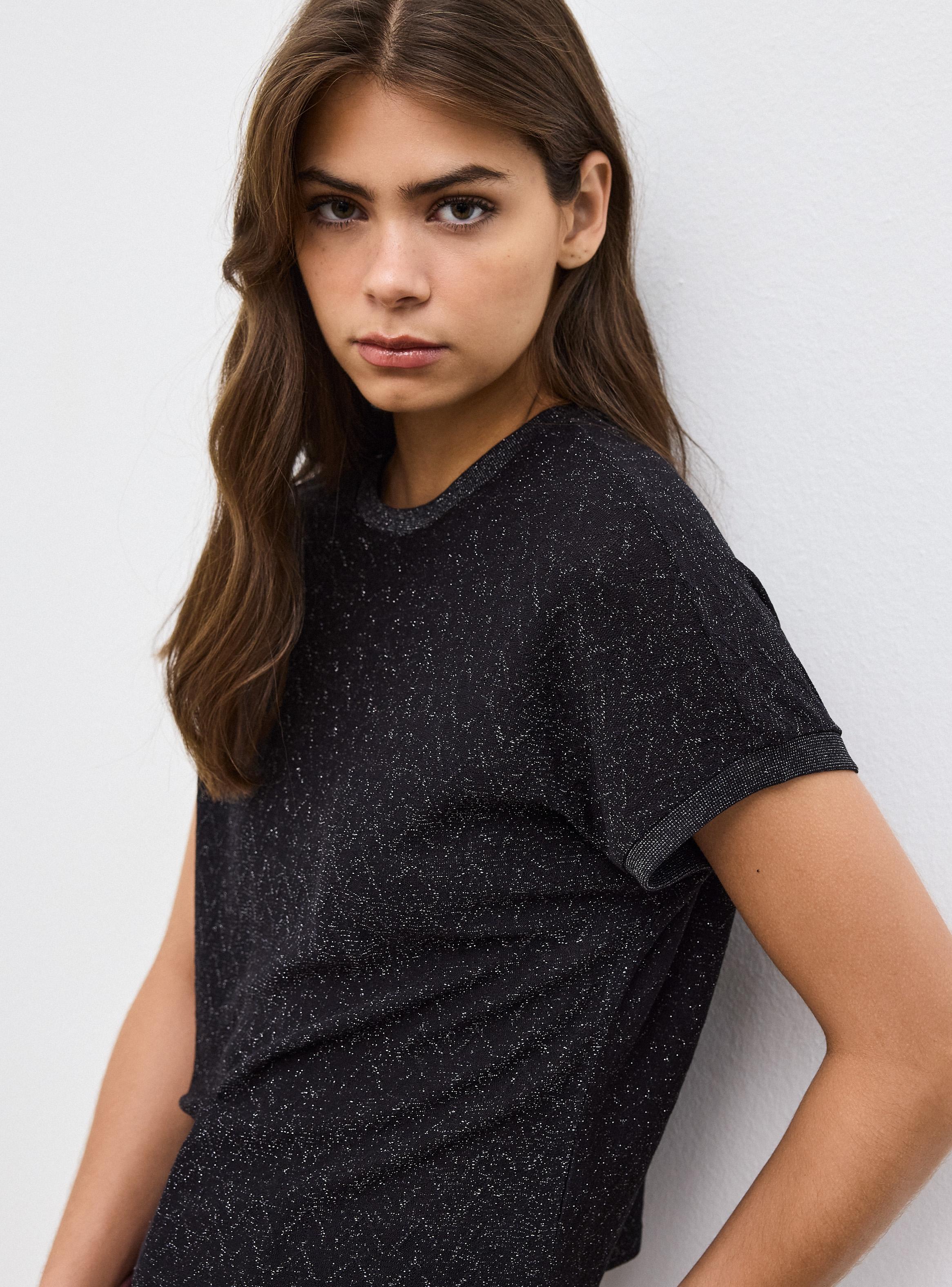 Polera Hilo Metalizado Manga Corta-2