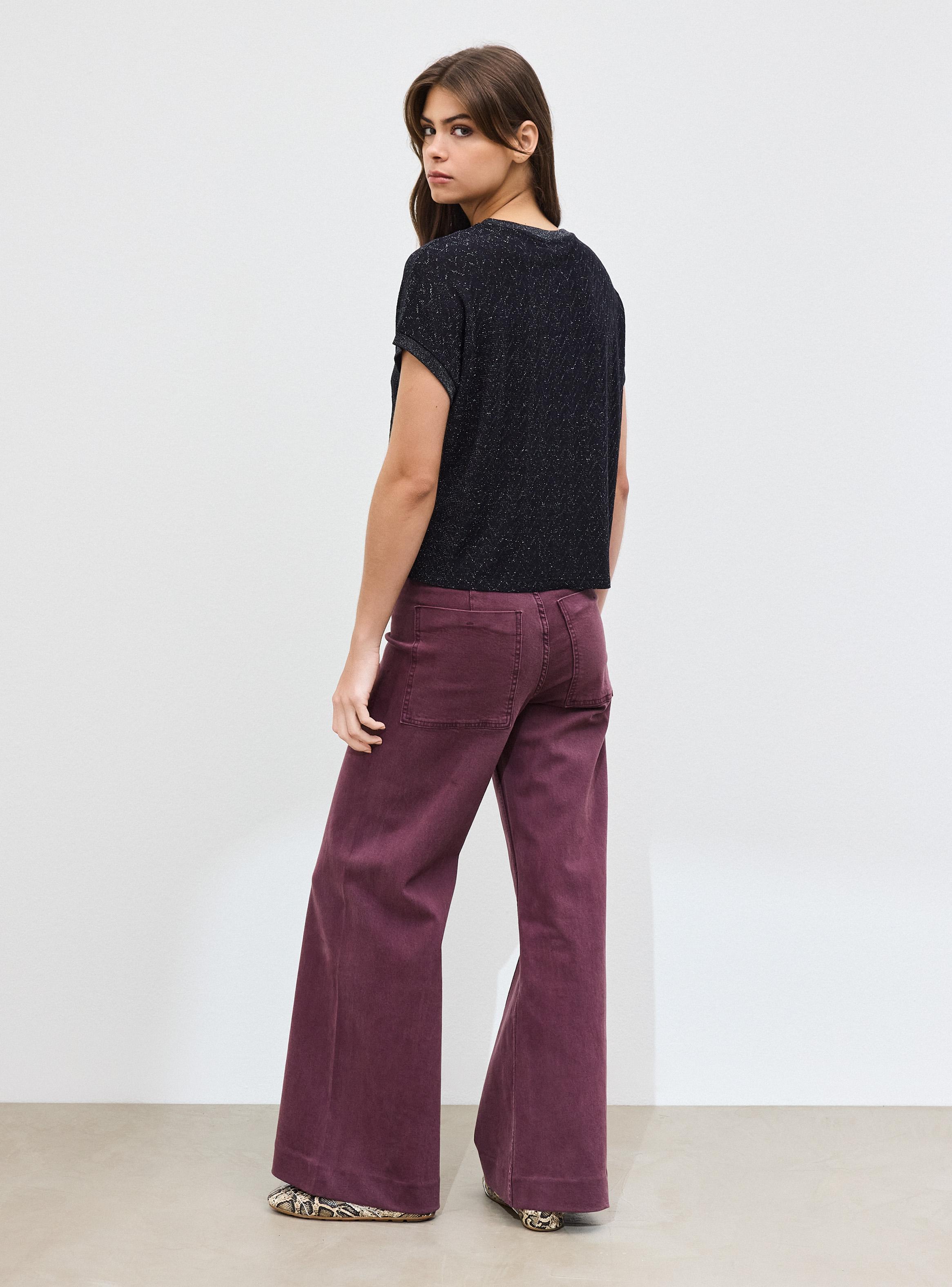 Polera Hilo Metalizado Manga Corta-5