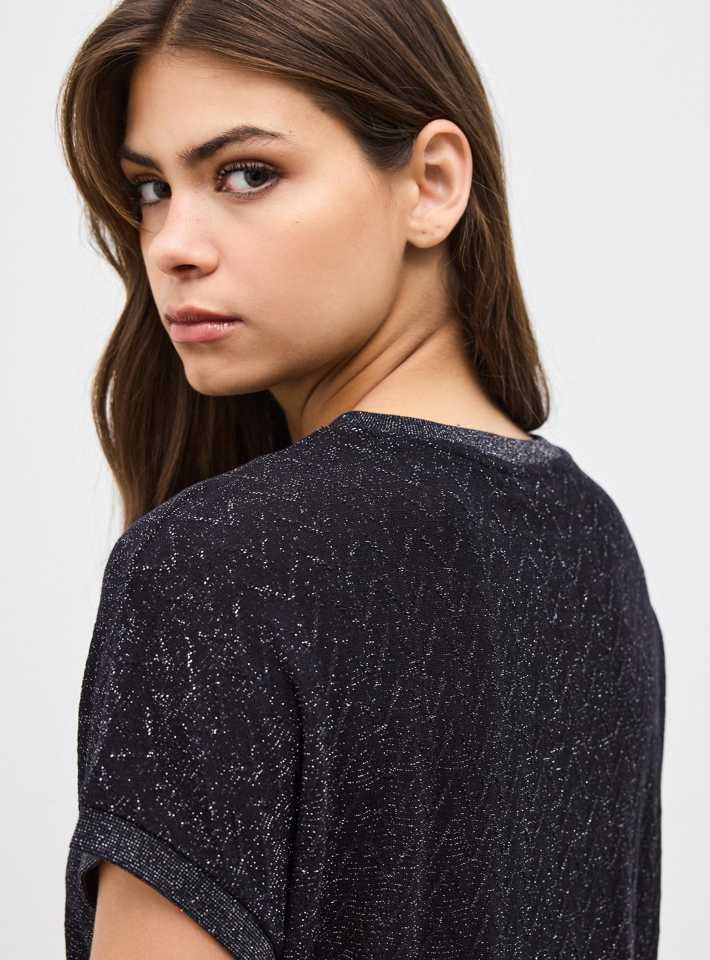 Polera Hilo Metalizado Manga Corta-3