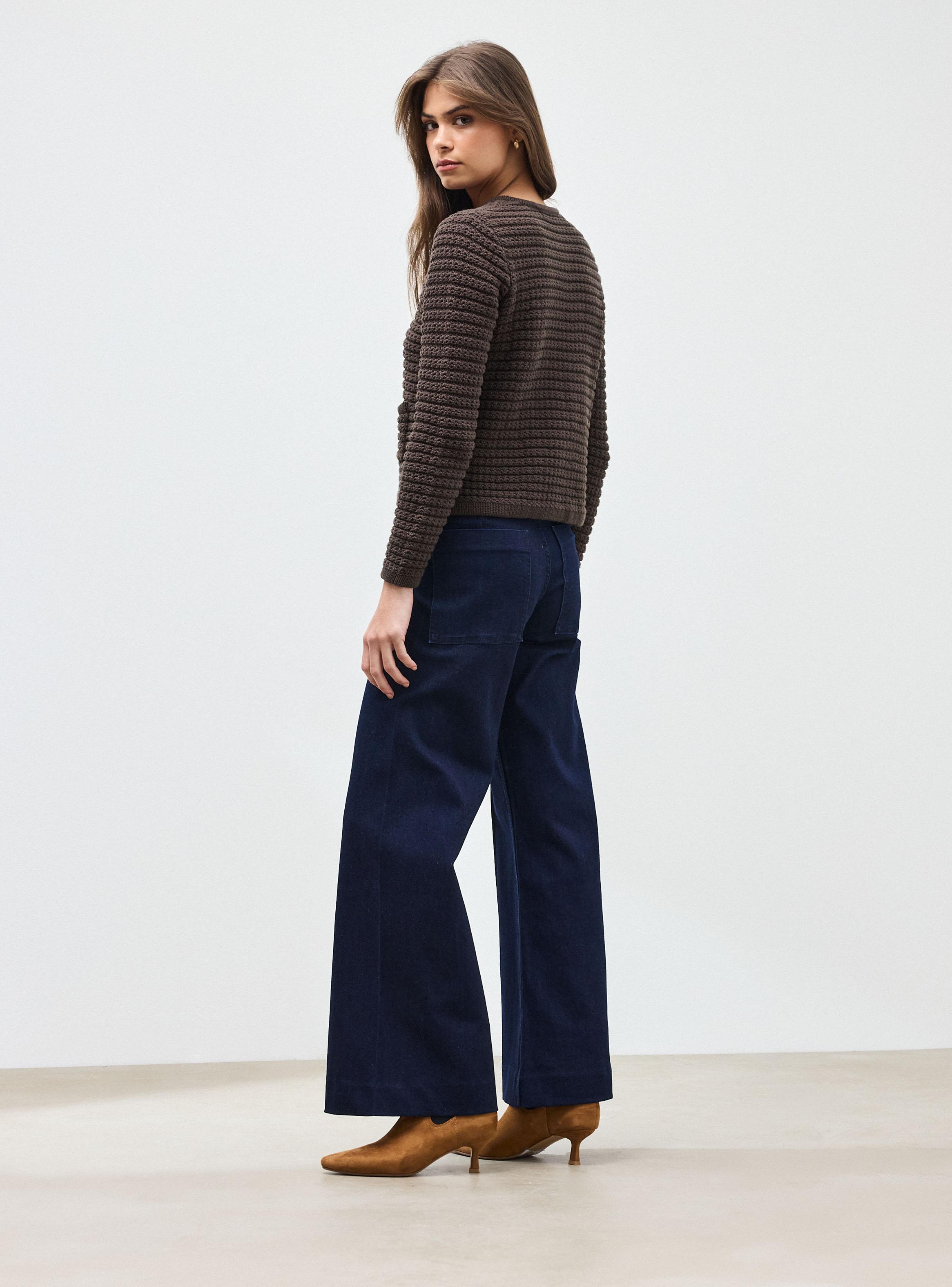 Chaleco Cárdigan Bolsillos con Botón Metálico-5