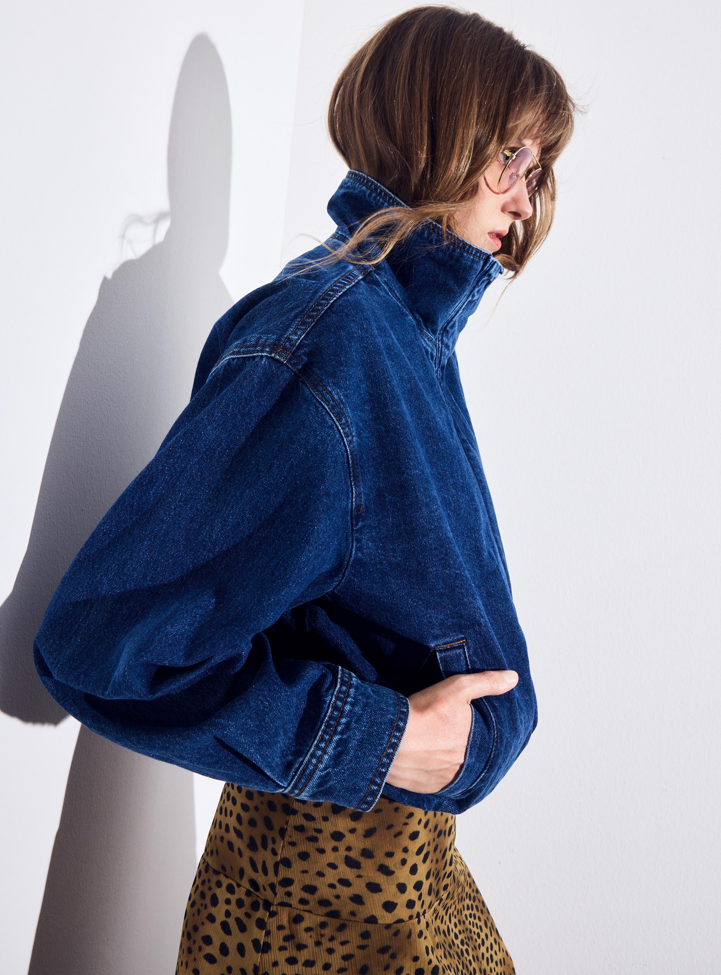 Chaqueta Bomber Denim con Cuello Alto Funnel-2