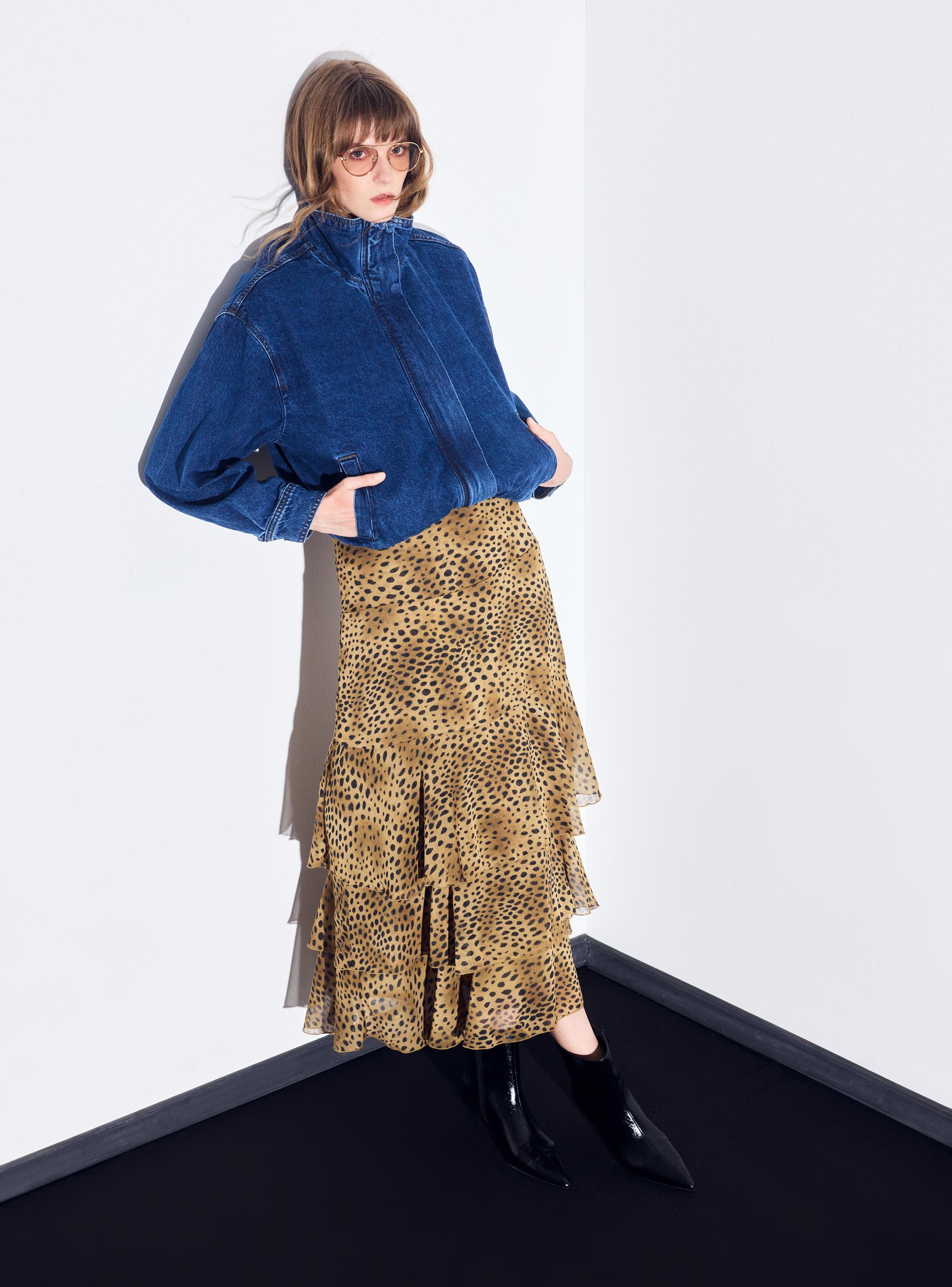 Chaqueta Bomber Denim con Cuello Alto Funnel-4