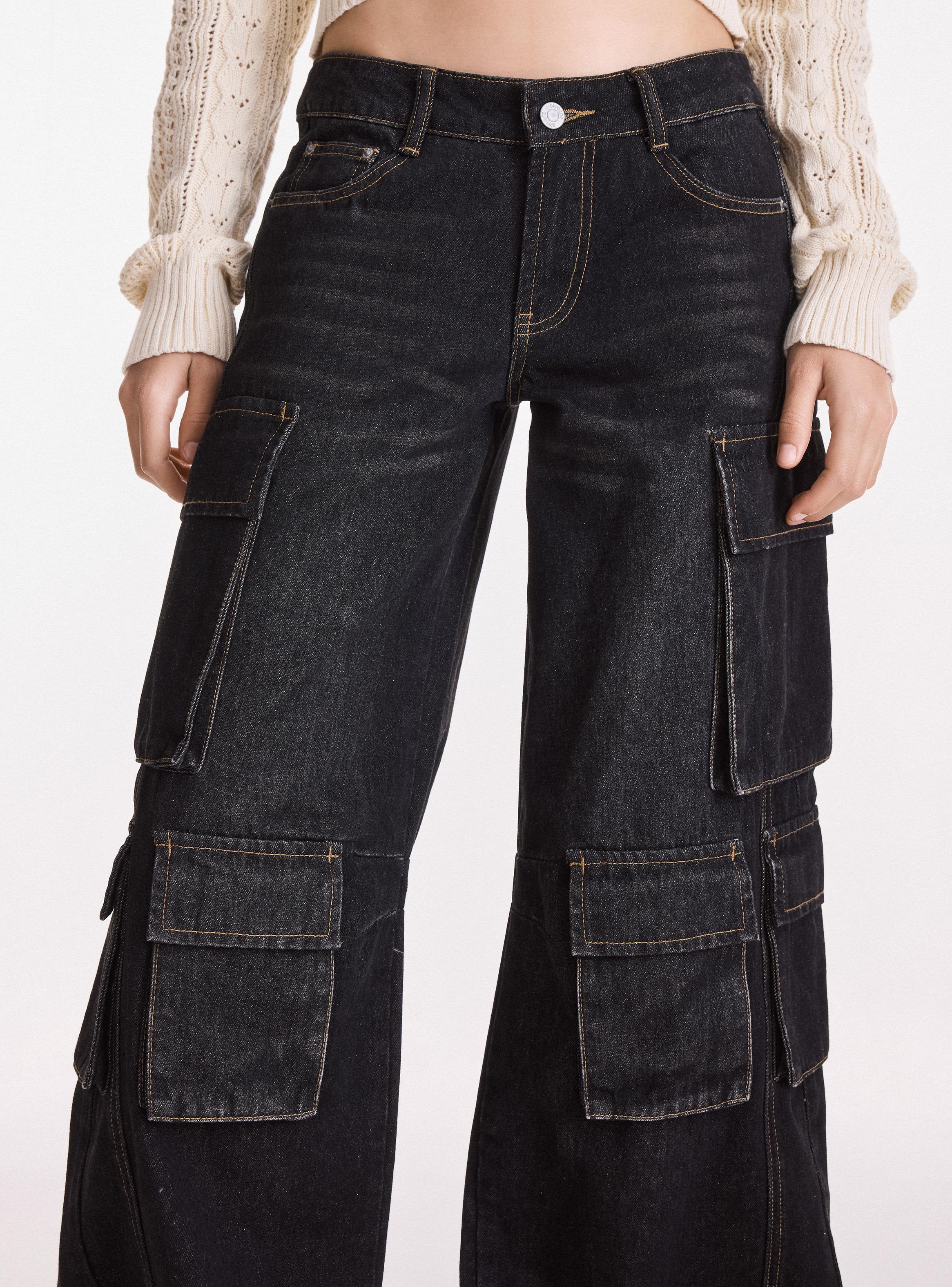 Jeans Wide Leg Bolsillos Cargo-2