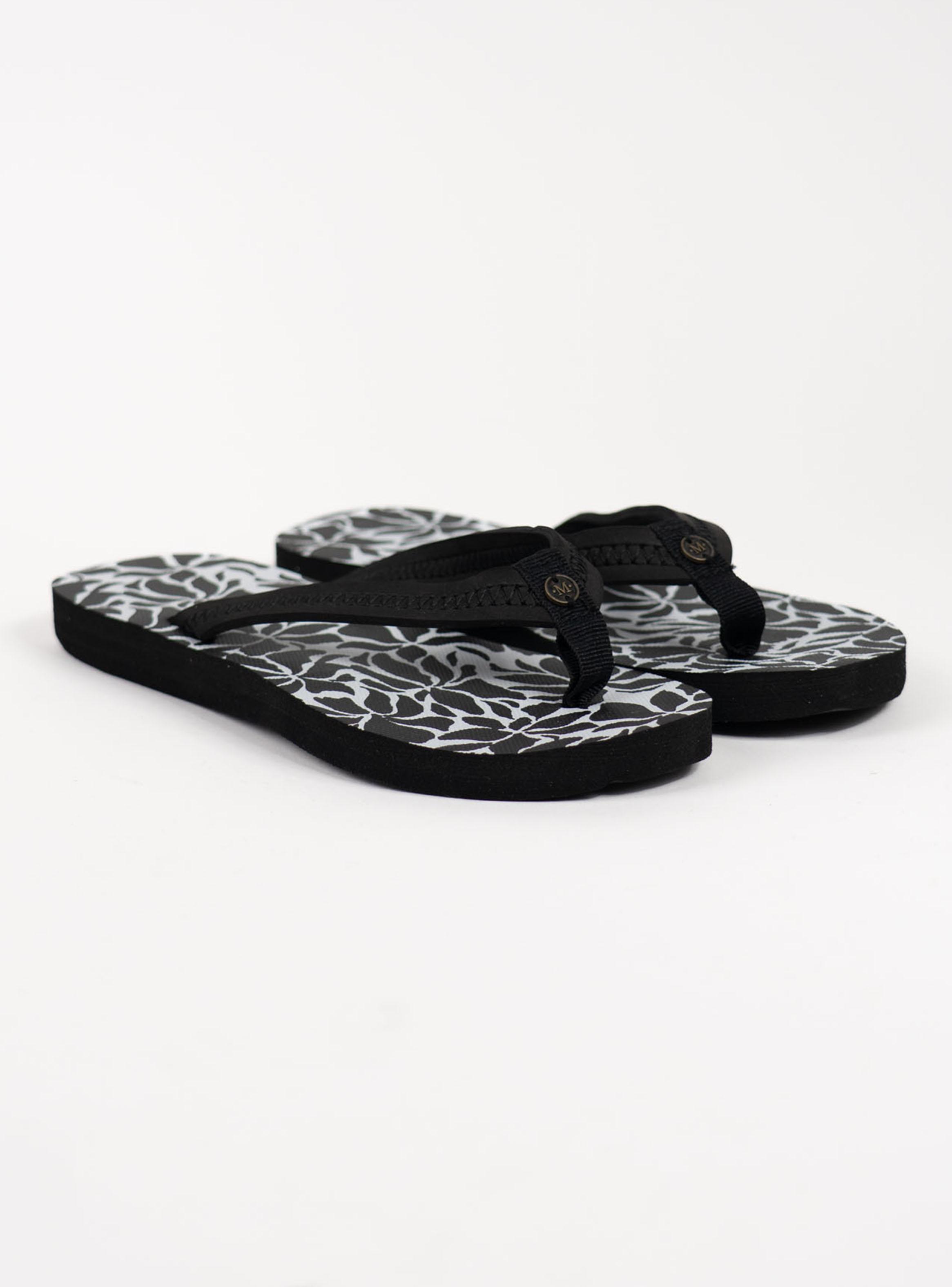 Sandalia Black Hojas Print Baja Mujer-2