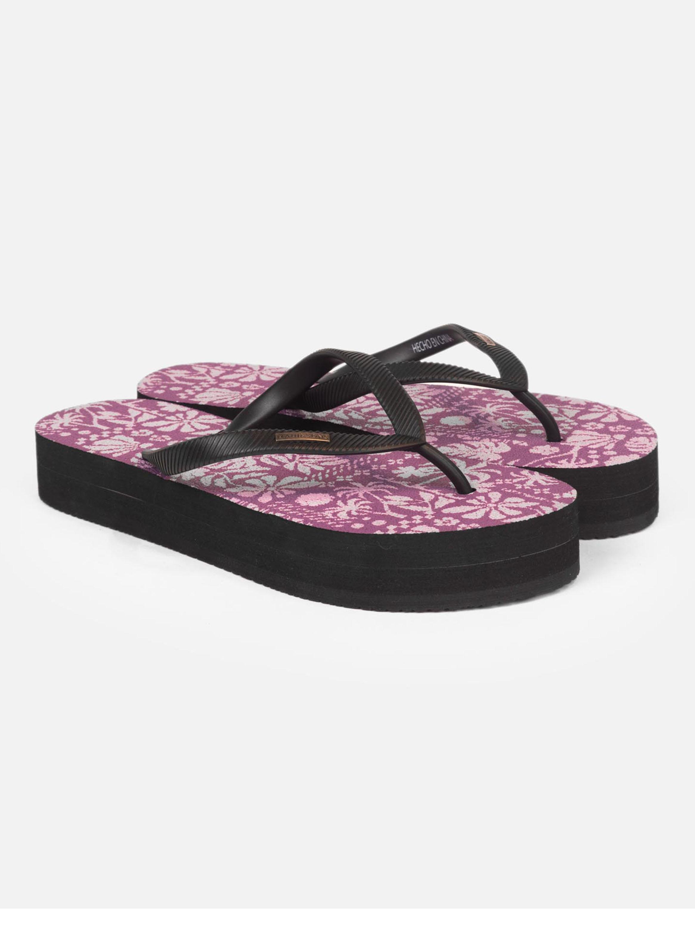 Sandalia Alta Print Floral Mujer-2